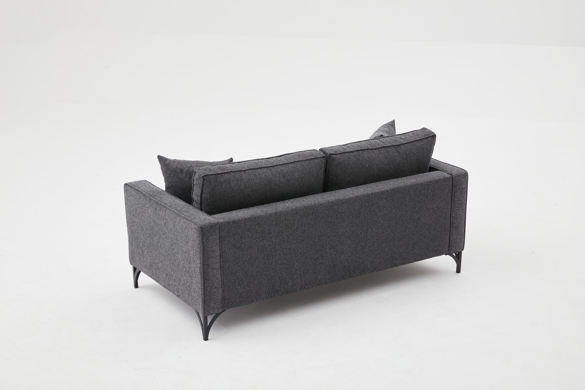 Lima Sofa 2-Sitzer Anthrazit mit schwarzen Beinen