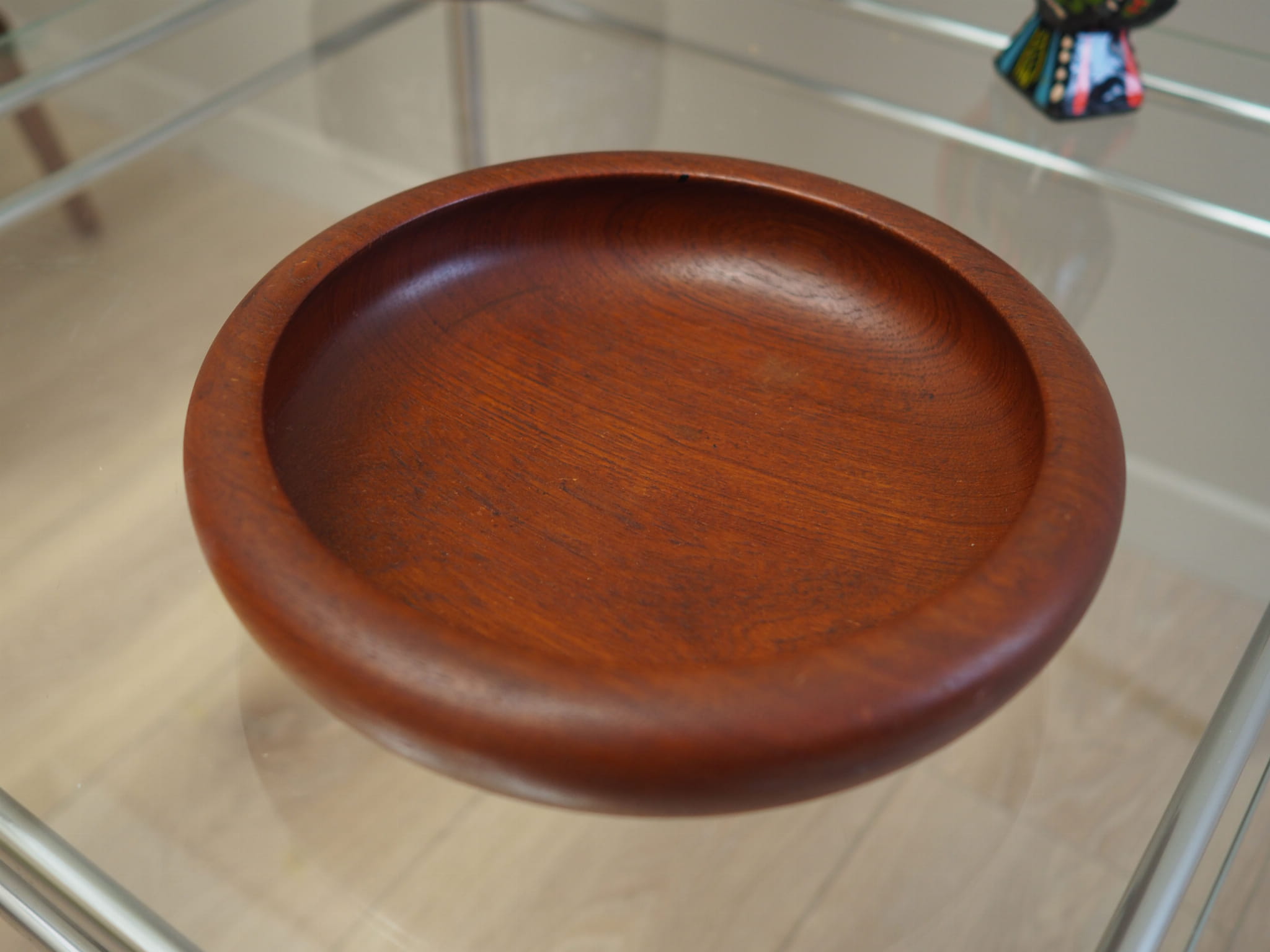 Piatto vintage in legno di teak marrone anni '60