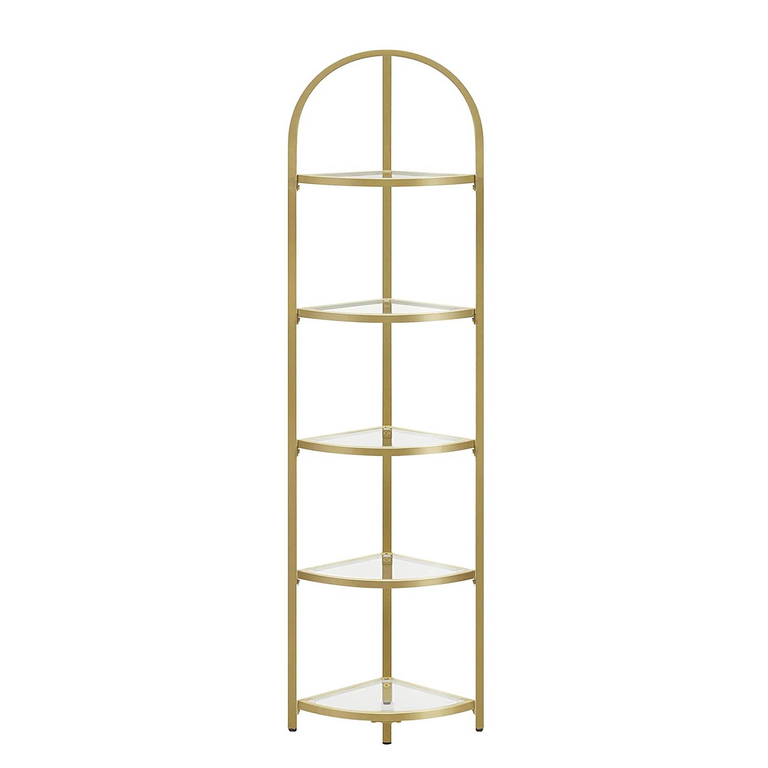 Corner shelf Poygan glass metal gold
