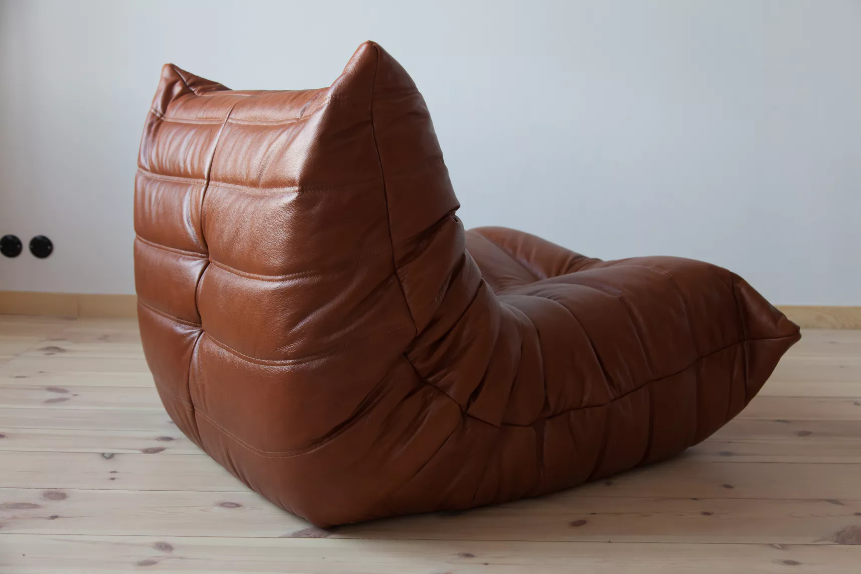 Togo Lounge Set 3-piece High-gloss Leather Whisky Brown