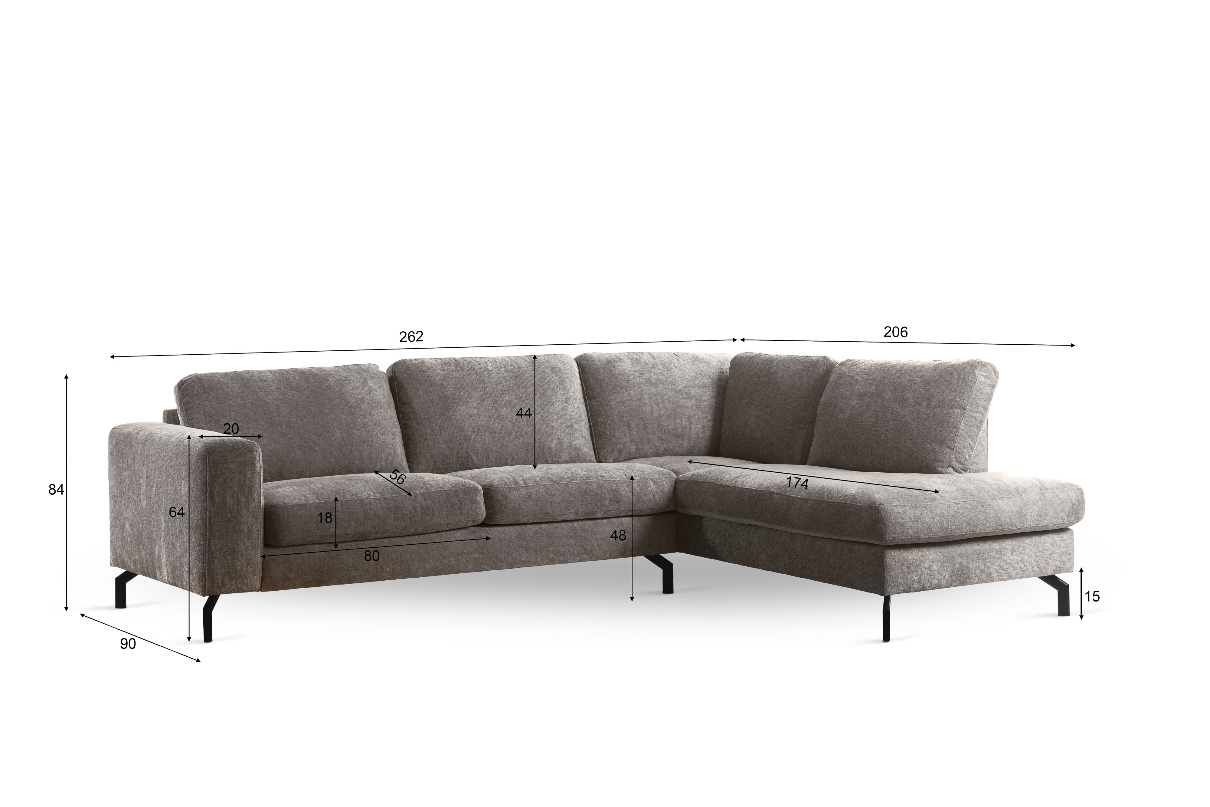 Ecksofa 3-Sitzer Rechts Perfect Harmony Creme