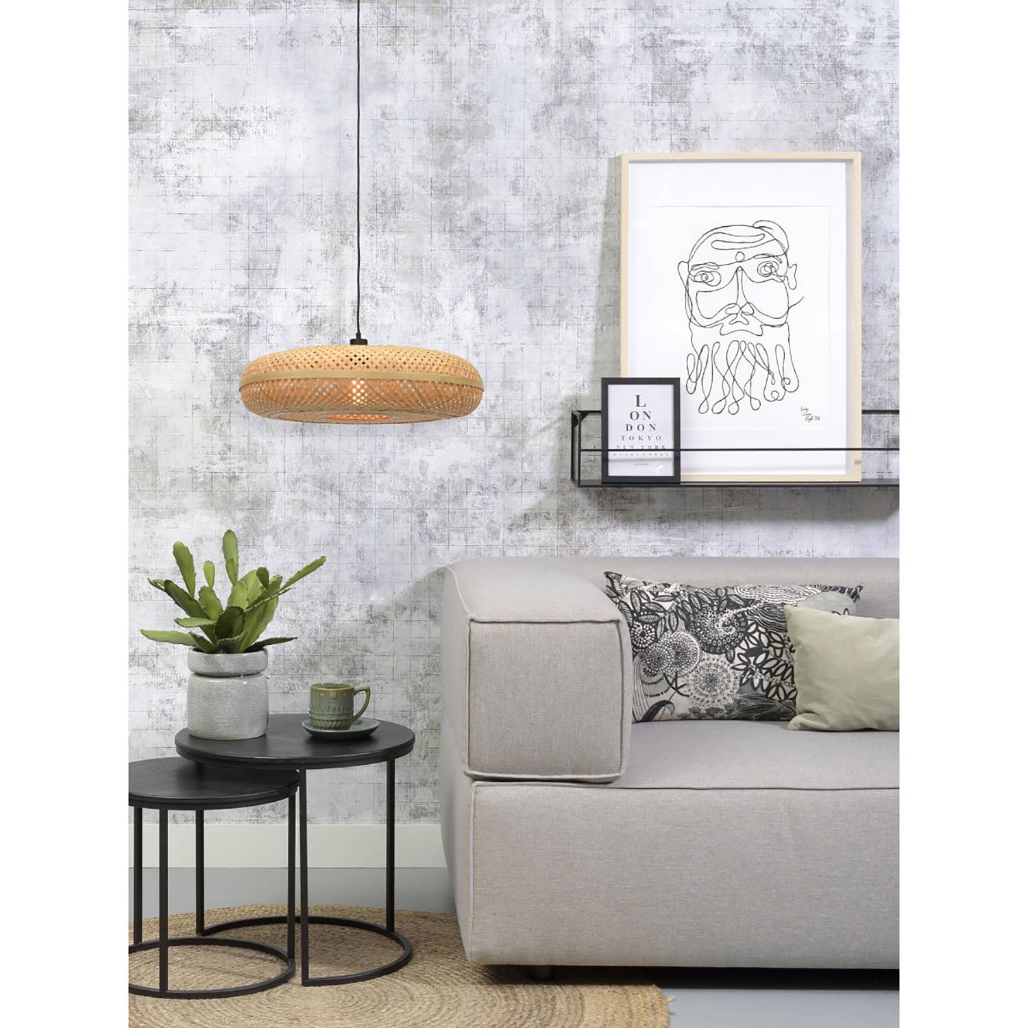 Palawan Pendelleuchte Bambus Eisen 1-flammig 60cm