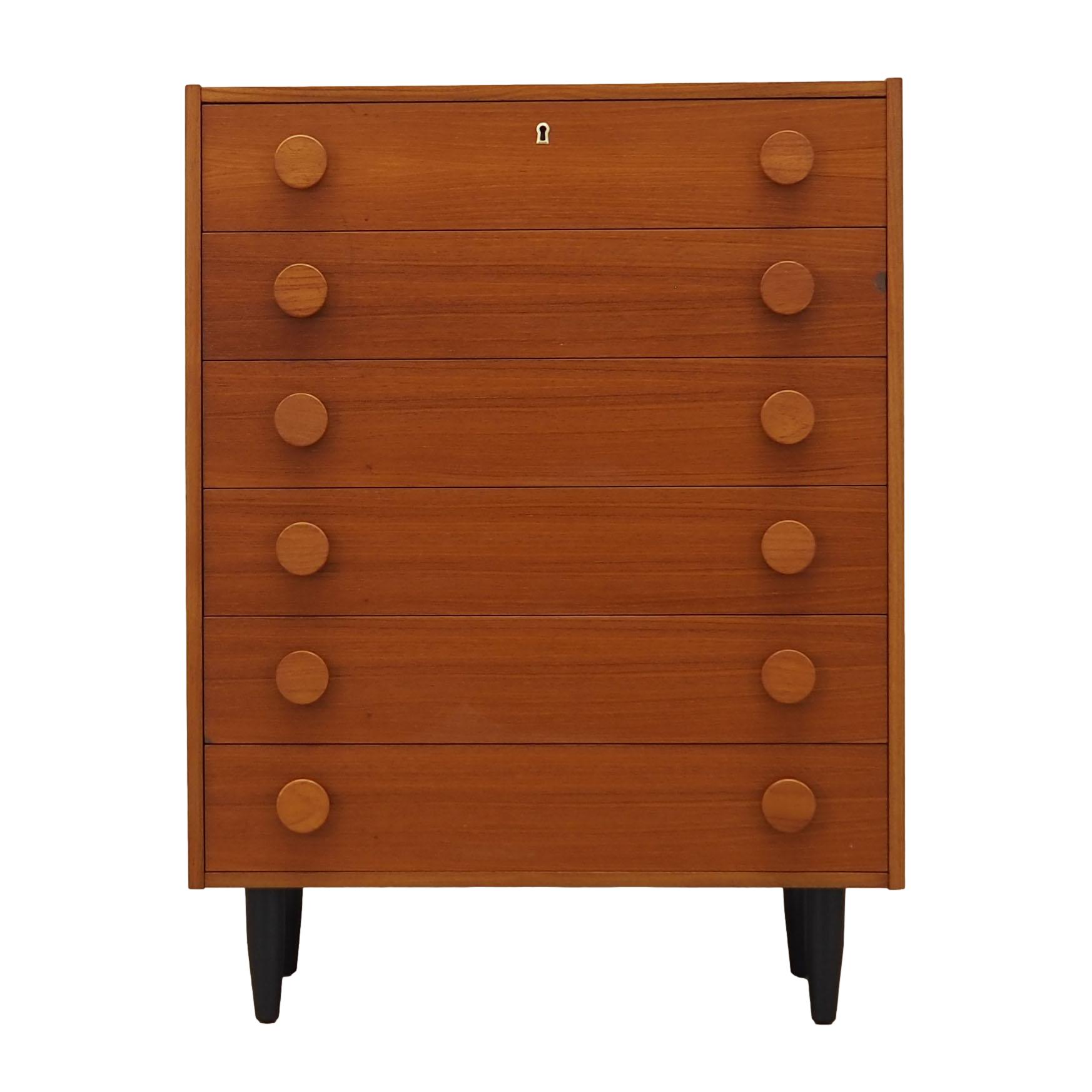 Vintage chest of drawers Teak wood Brown 1960s