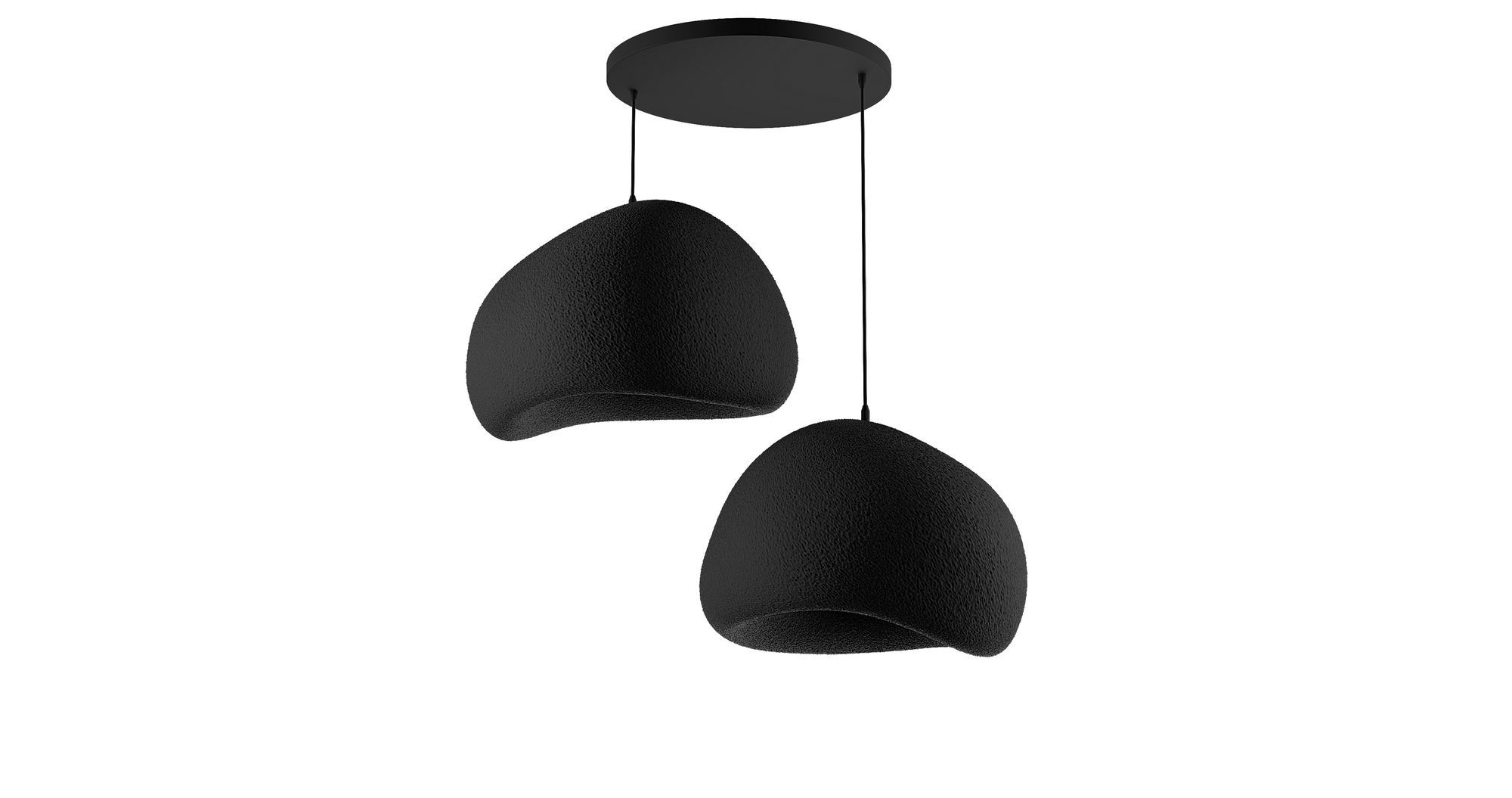 2-Flammig Wabi Sabi Barecasts Pendelleuchte Schwarz