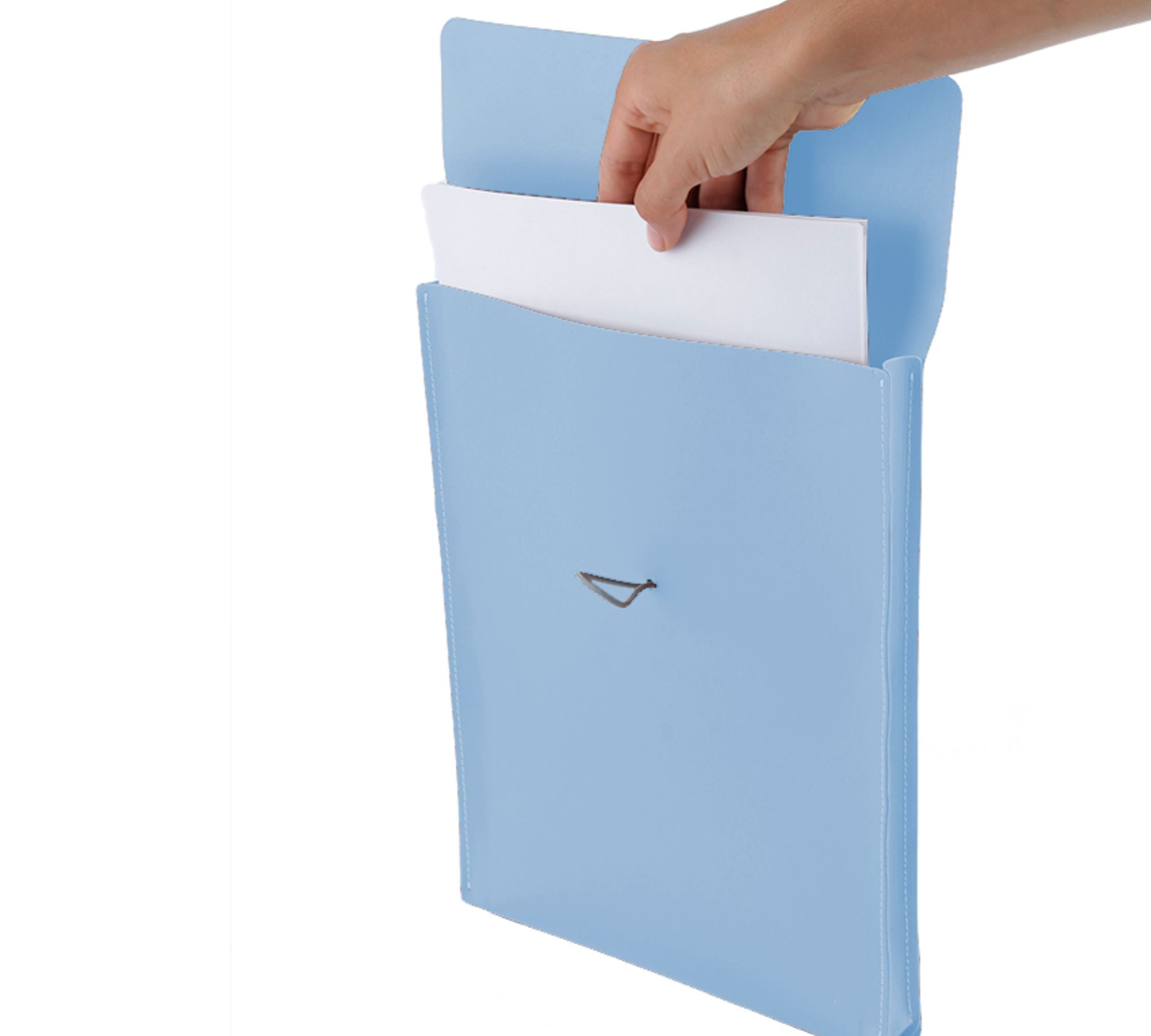 Dokumentenmappe Hochformat A4 100% Recyceltes Leder Hellblau