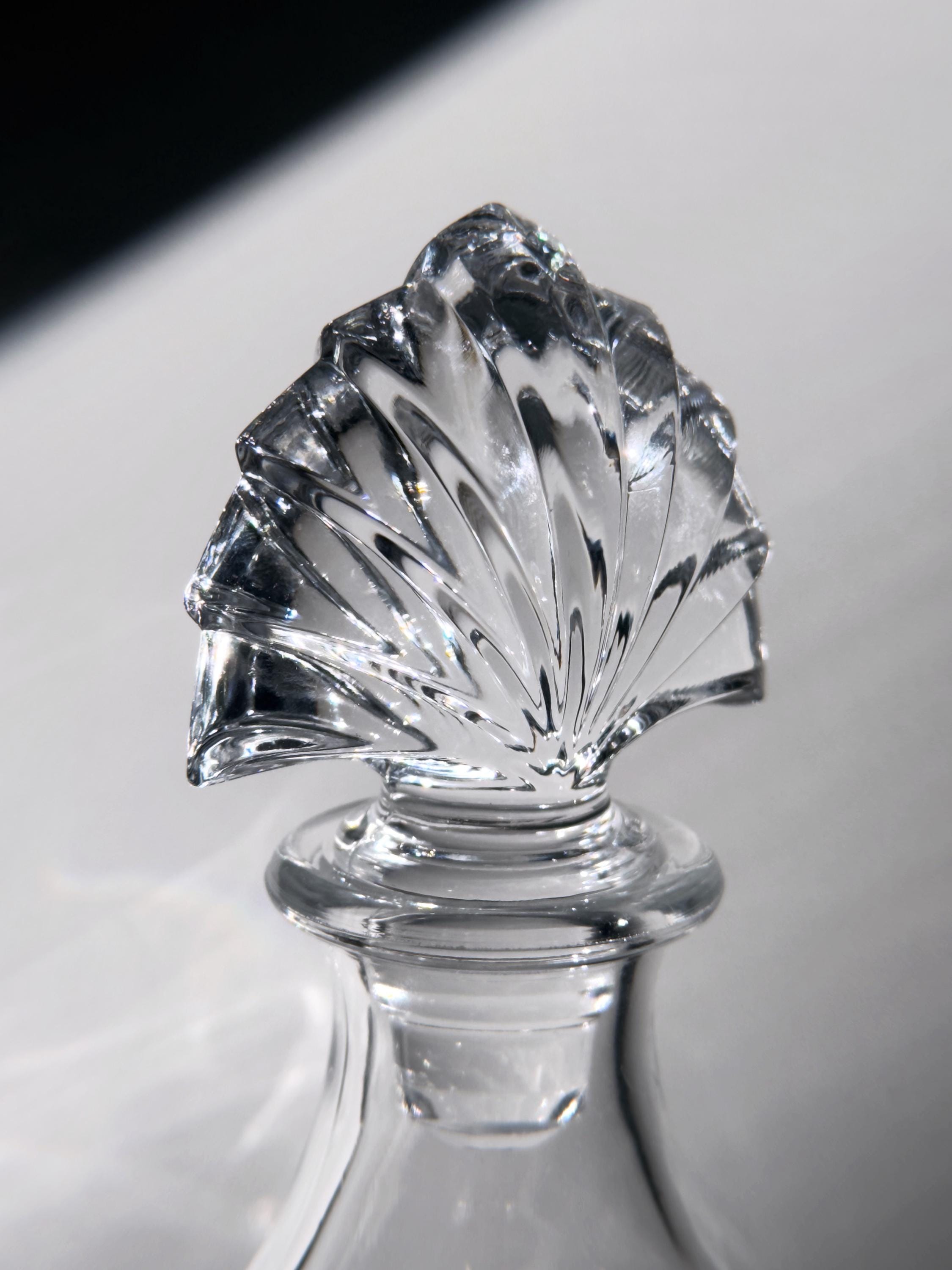 Vintage Art Deco Carafe Crystal Transparent 1980s