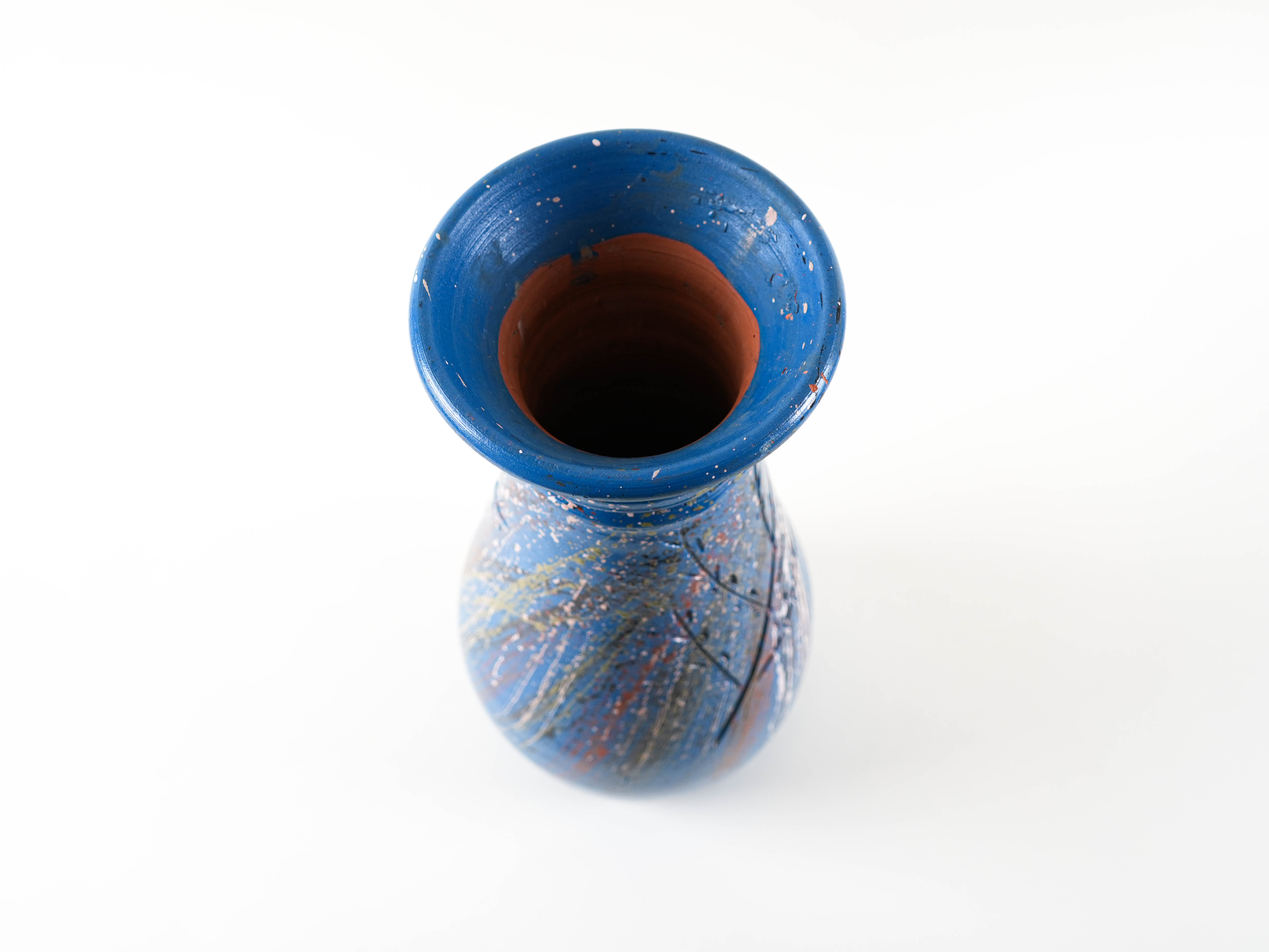 Keramikvase Blau 1970er Jahre