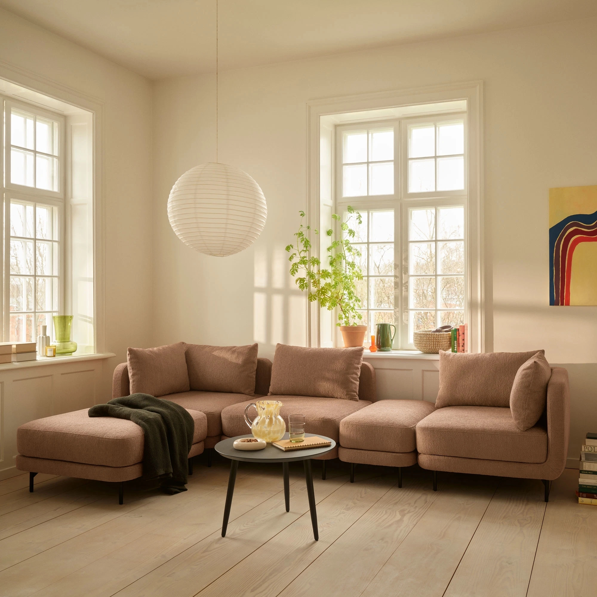 Maison Eckmodul Bouclé-Stoff Time Blush