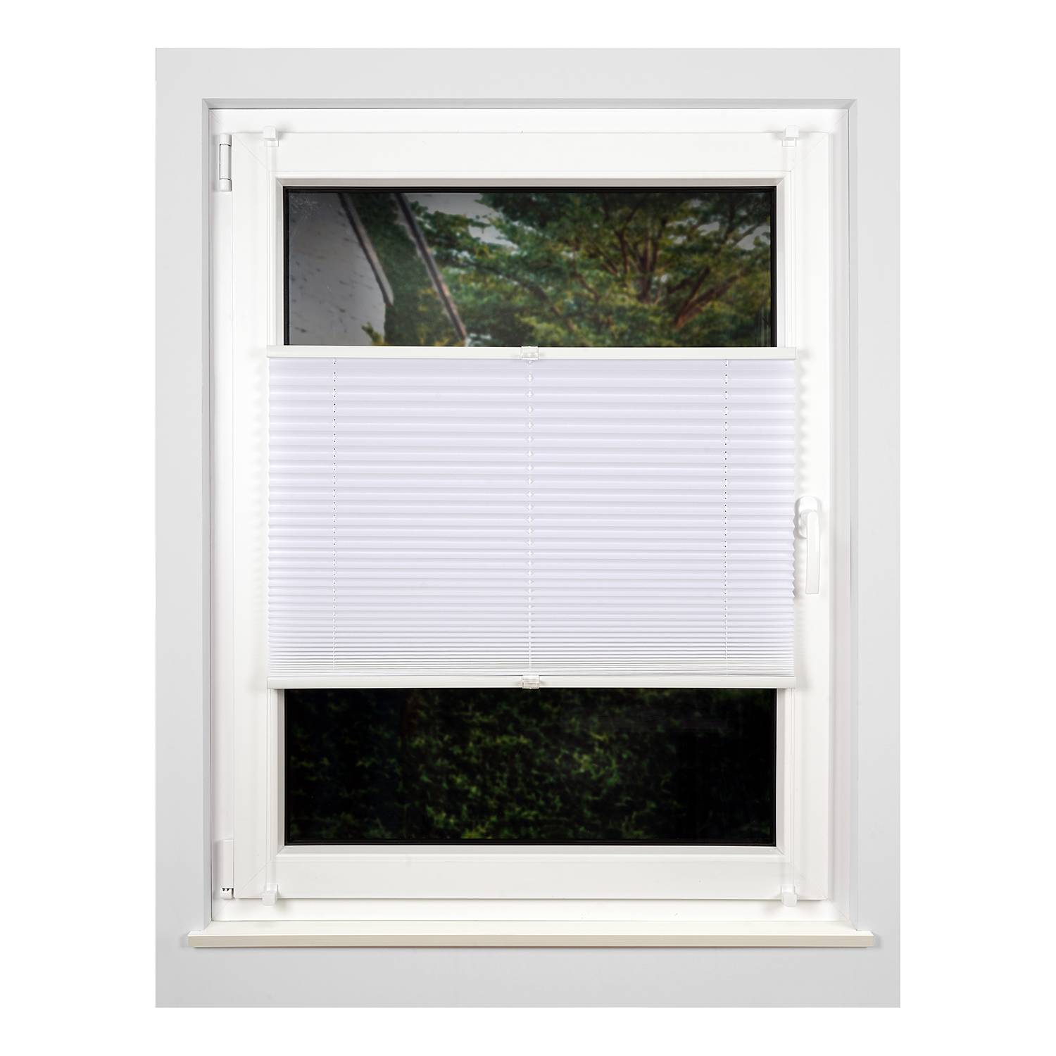 Plissee Klemmfix free Polyester / Aluminium Weiß 65 x 130 cm