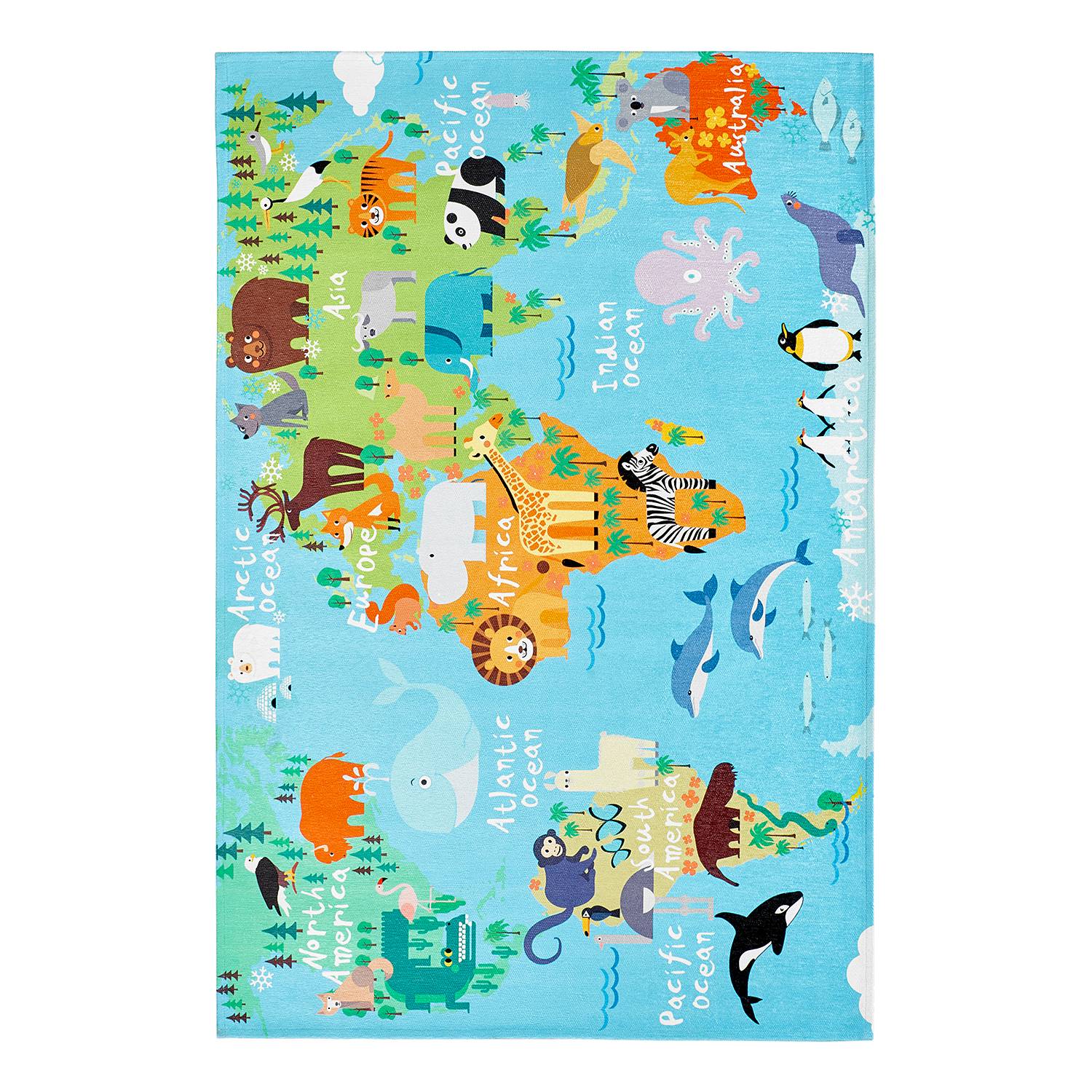 Kinderteppich My Torino Map Chenille Mehrfarbig 80 x 120 cm