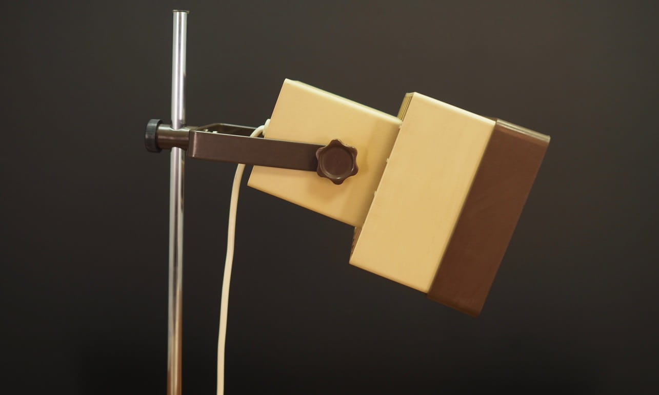 Vintage Tischlampe Metall Kunststoff Creme 1960er Jahre 