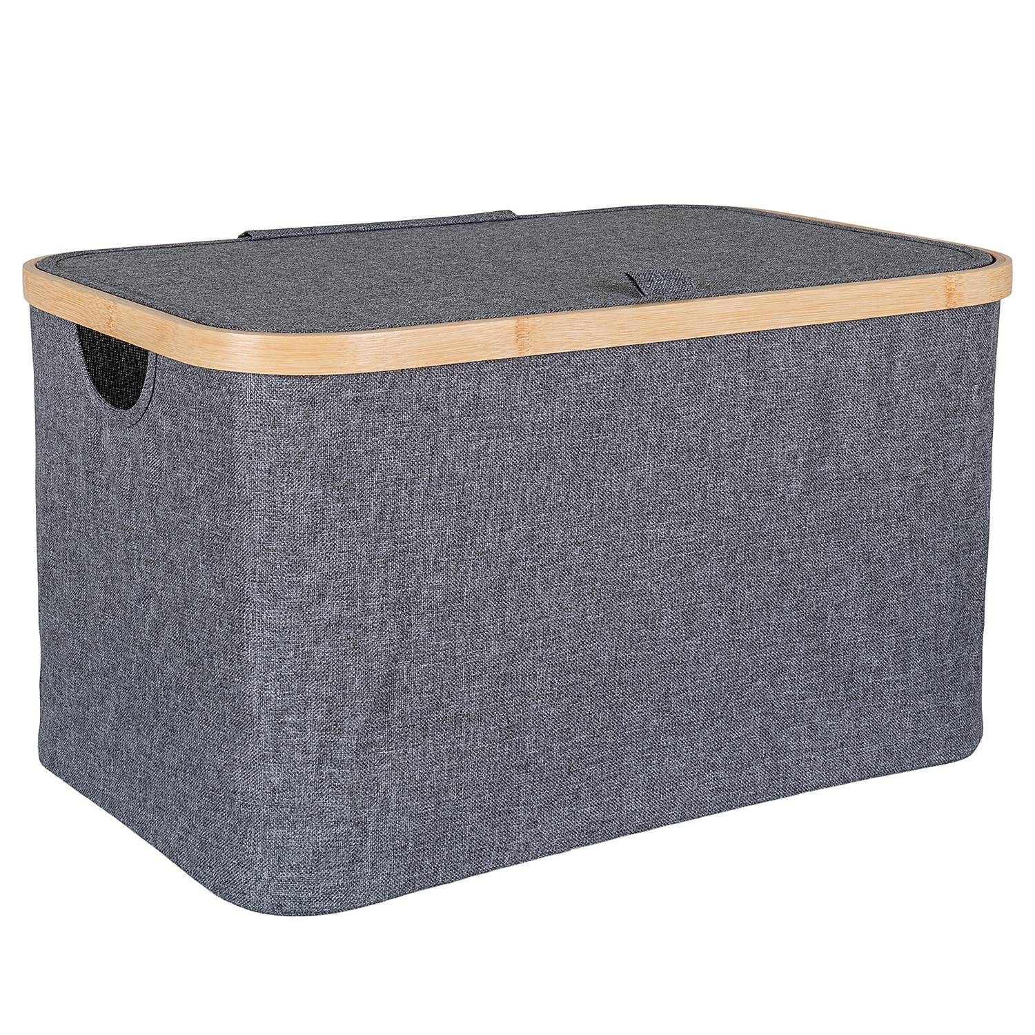 Aufbewahrungskorb Noto 45 x 30 cm Bambus Dunkelgrau