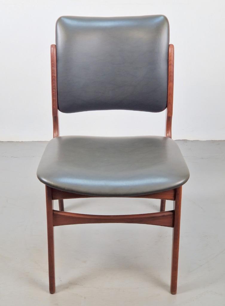 Vintage Stuhl Teakholz Skai Grau 1960er Jahre 