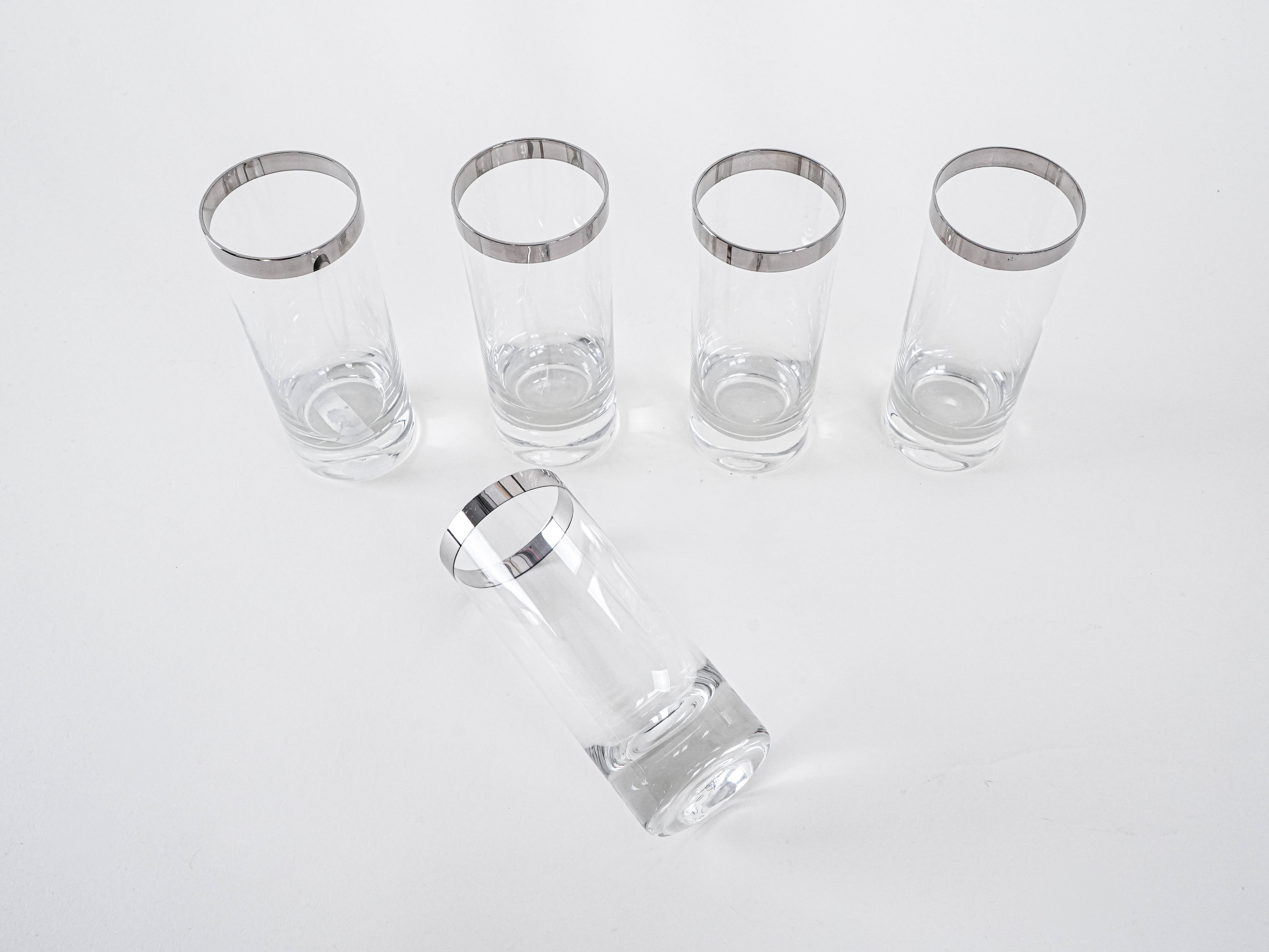 Glass Set Hollywood Regency Style Transparent 1970s