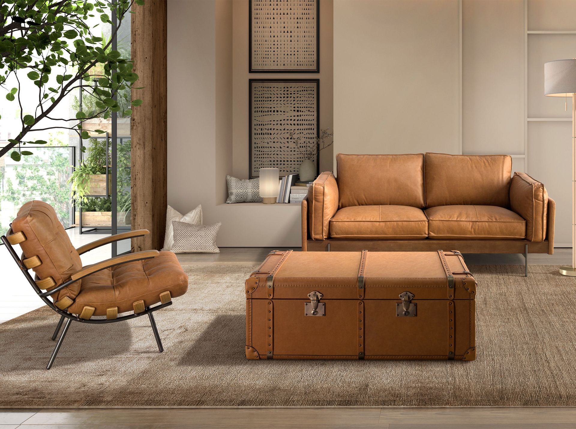 Brauner Lederkoffer 2146