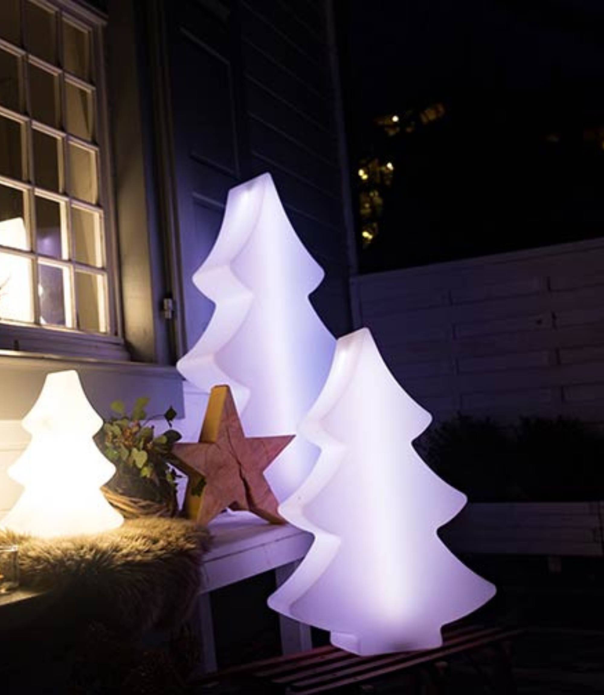 2x Weihnachtsbaumleuchten 78 & 113 cm Led Fernbedienung