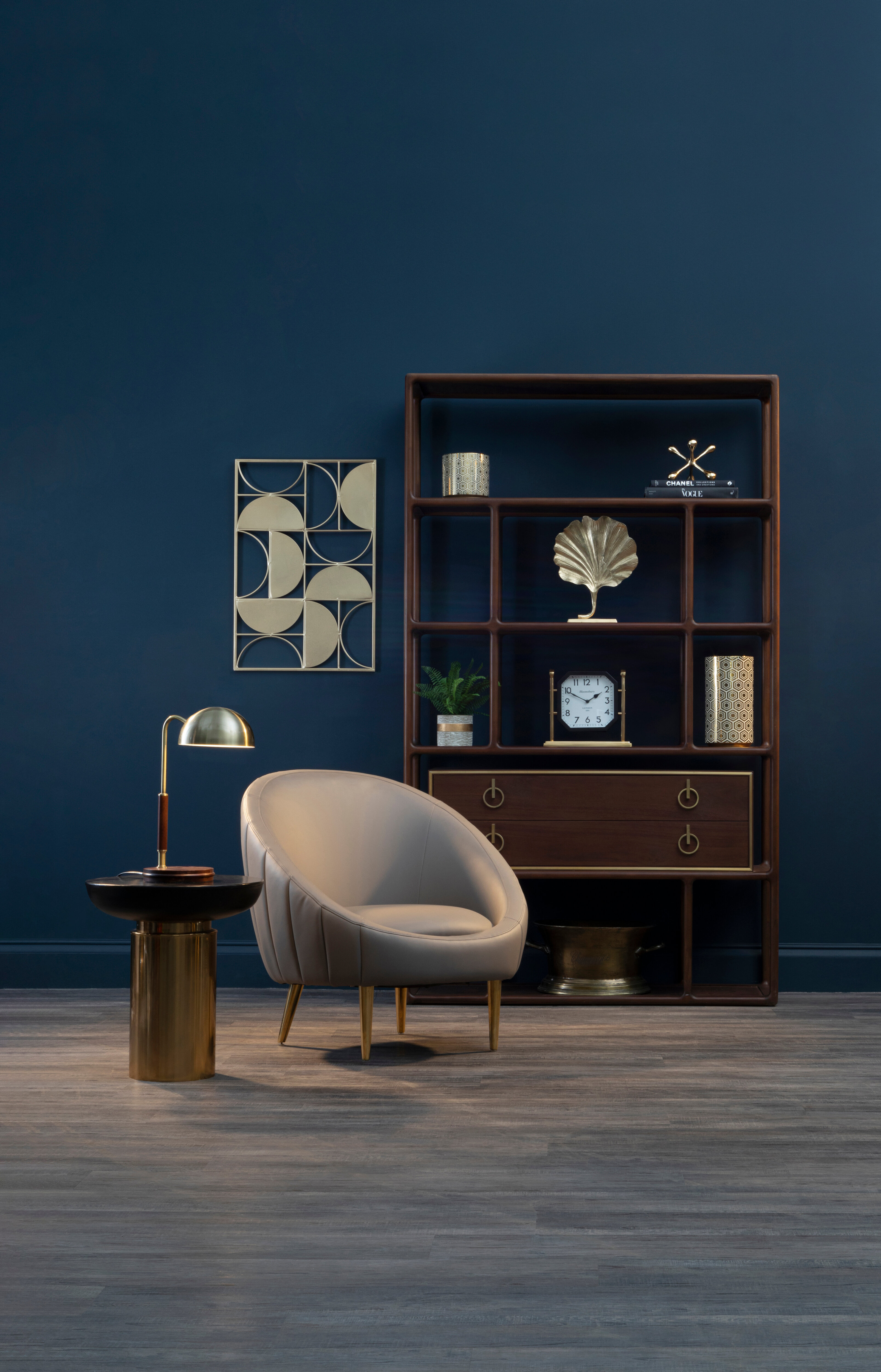 Kensington Townhouse Schwarz-Goldener Beistelltisch
