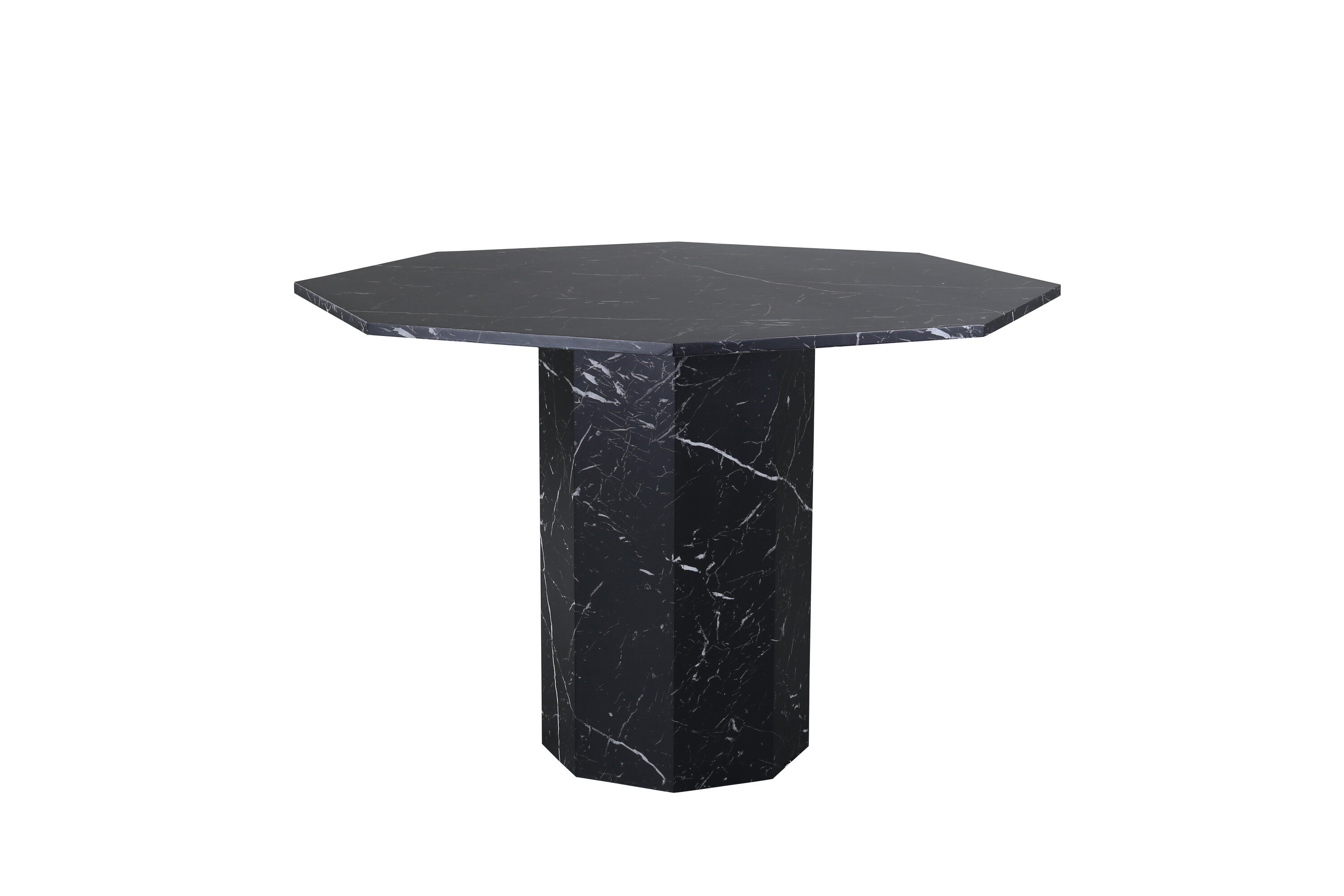 Marbs Dining Table Black Glass Marble