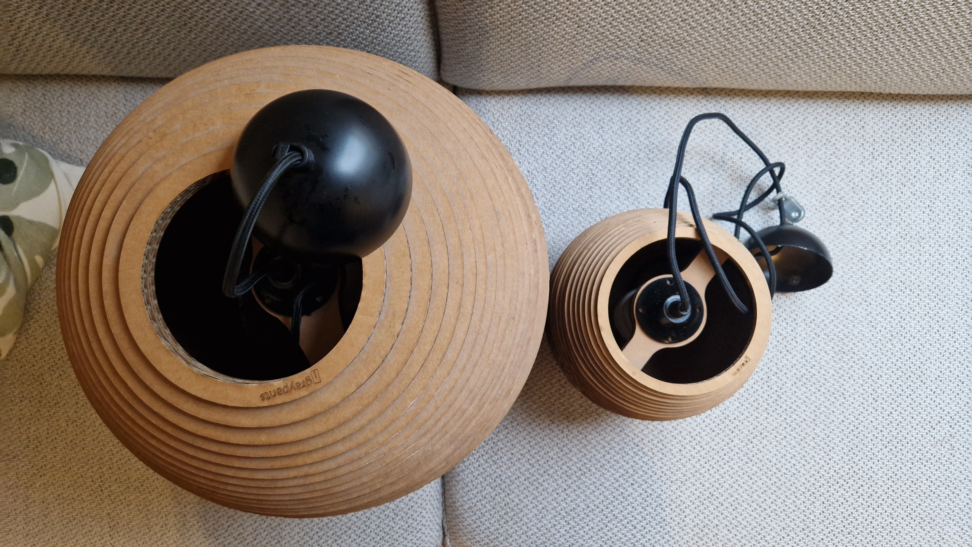 Scraplight Bell and Oliv Pendant Lights