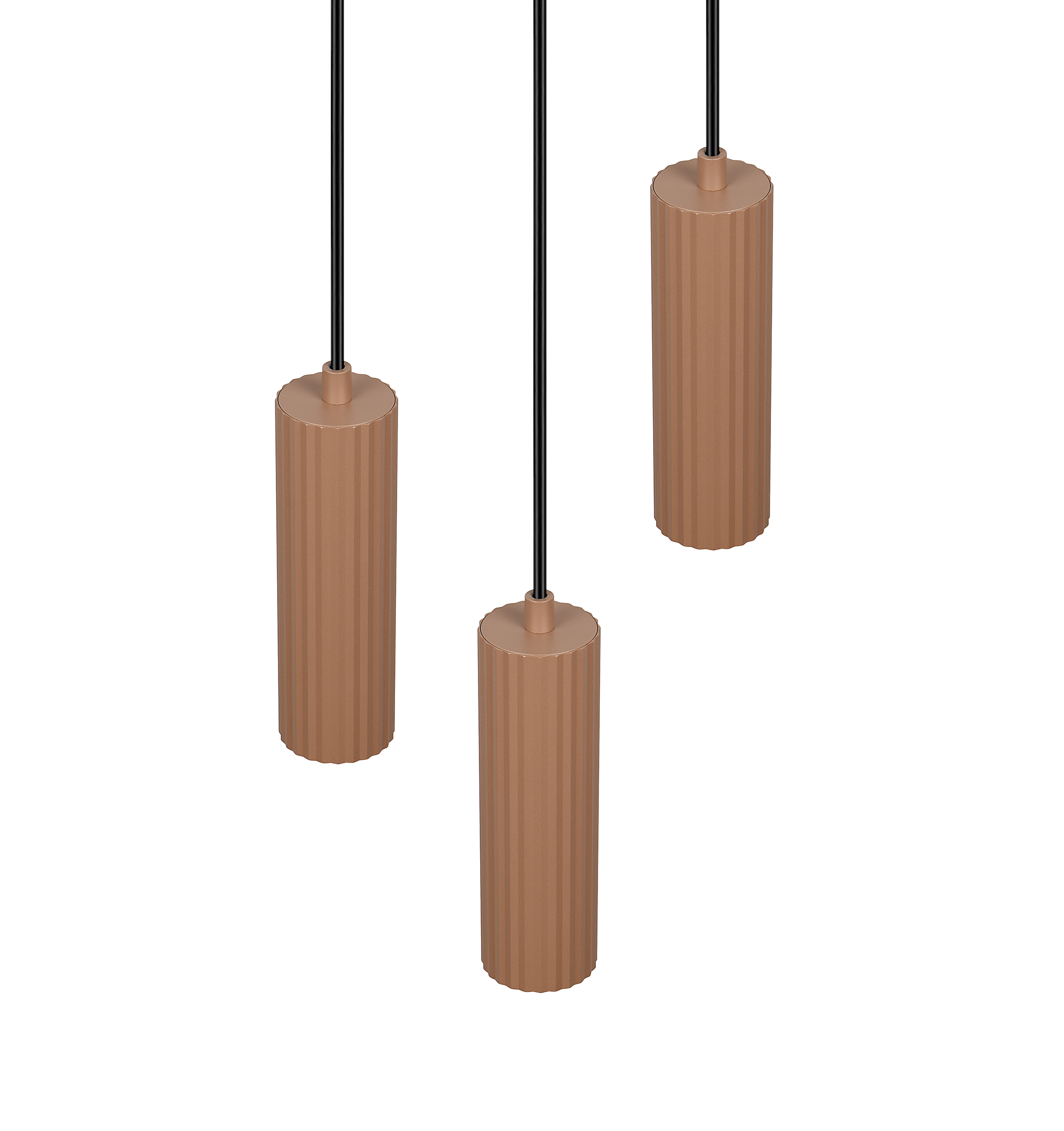 Pendelleuchte Soka 3-flammig Eisen Braun