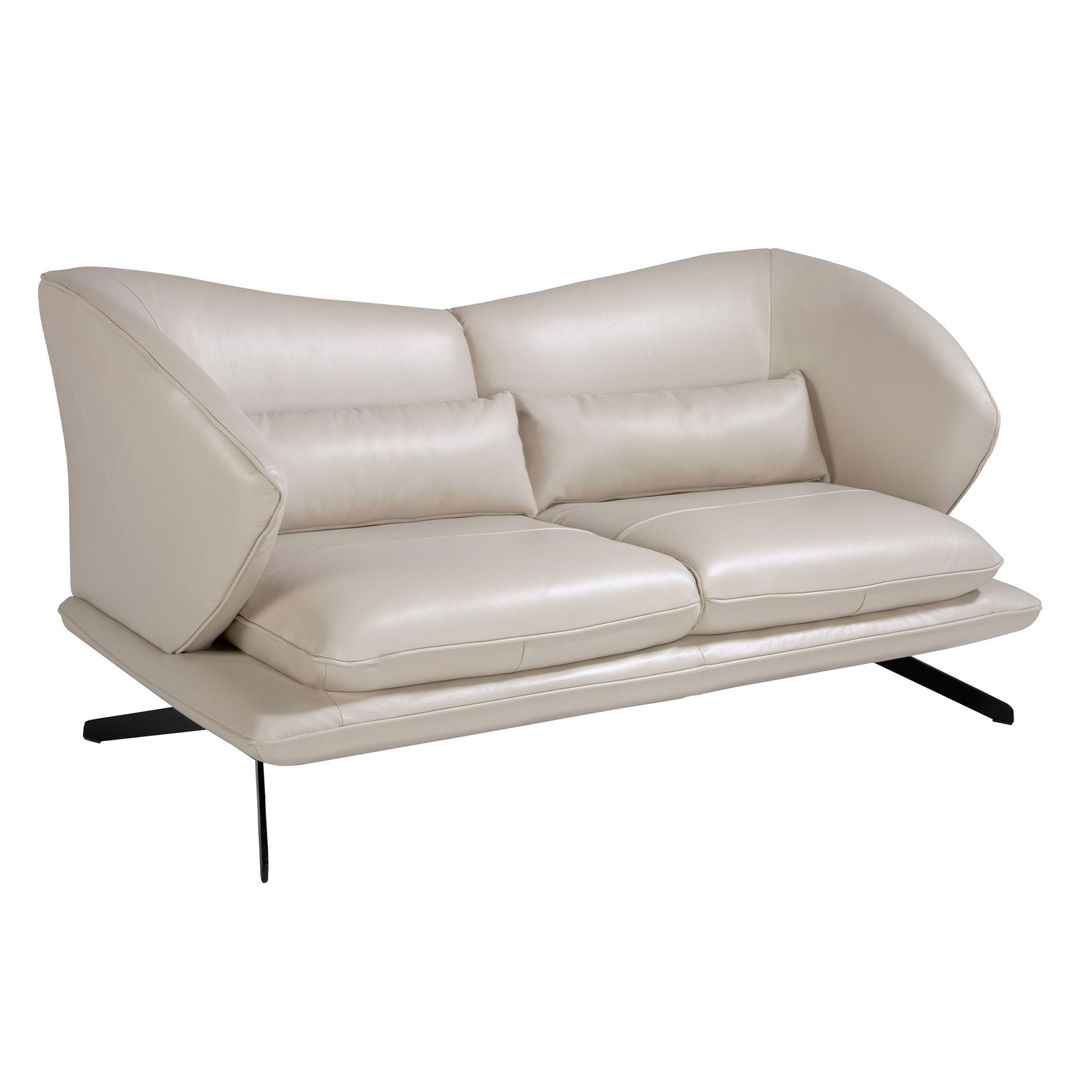 2-Sitzer Sofa in taupegrauem Leder 6145