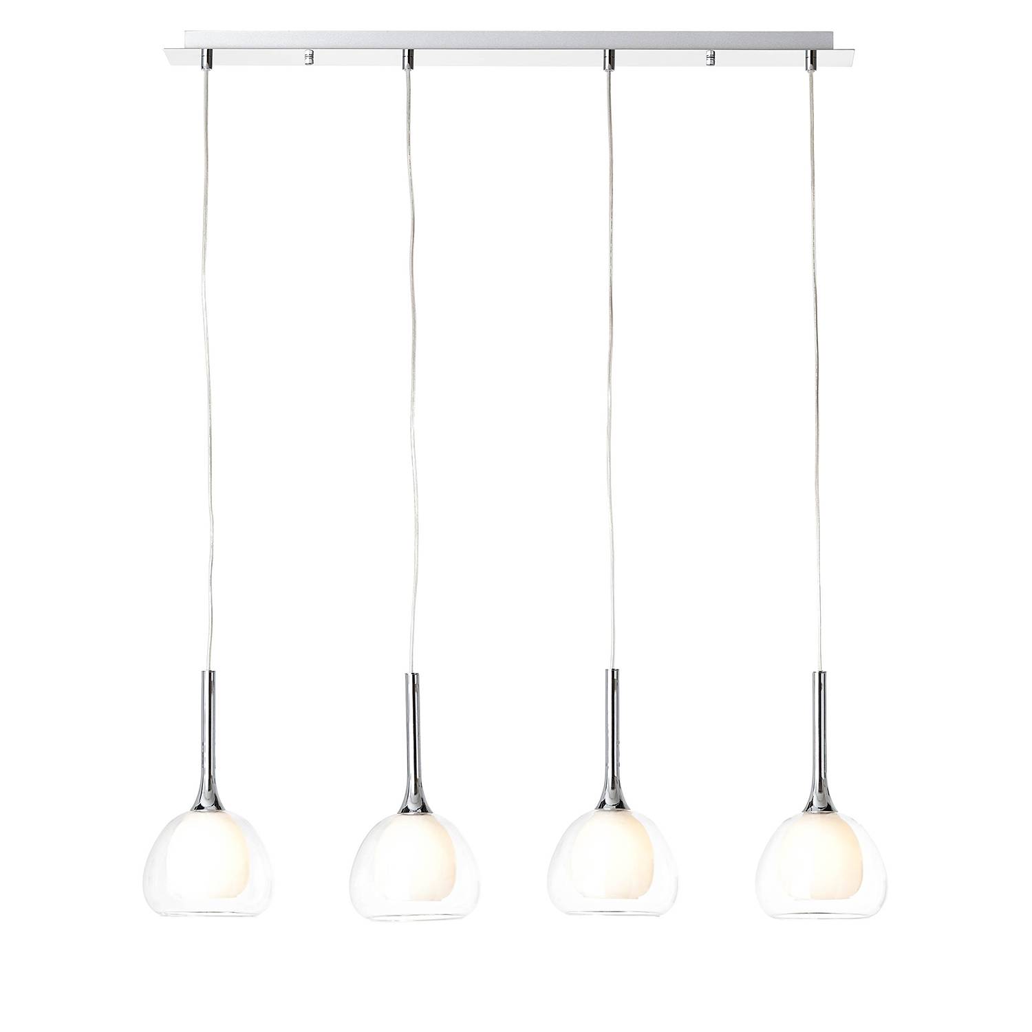 Pendant light Hadan IV frosted glass / iron 4-flame