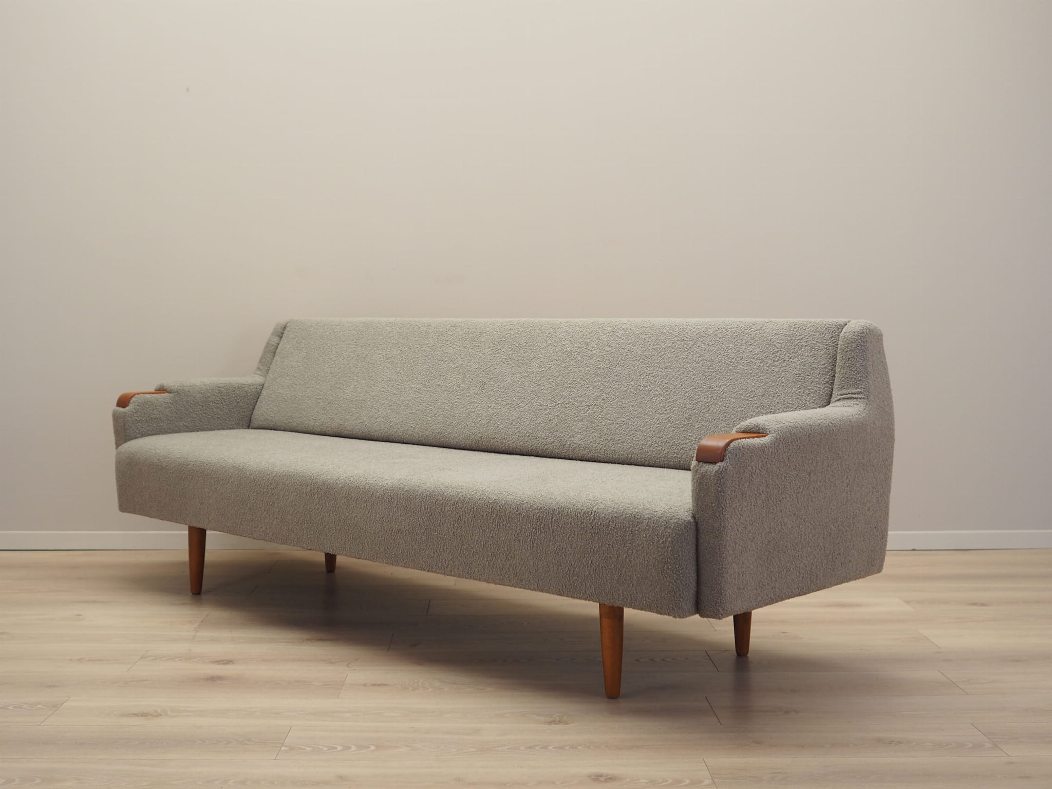 Sofa Teakholz Textil 1970er Grau Jahre