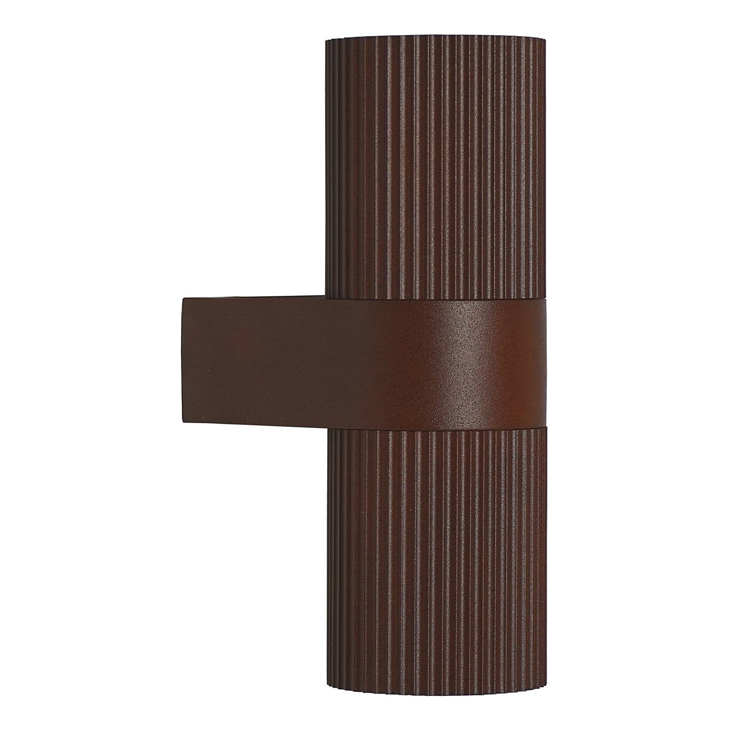 2-Flammig Wandleuchte Kyklop Ripple Aluminium Braun