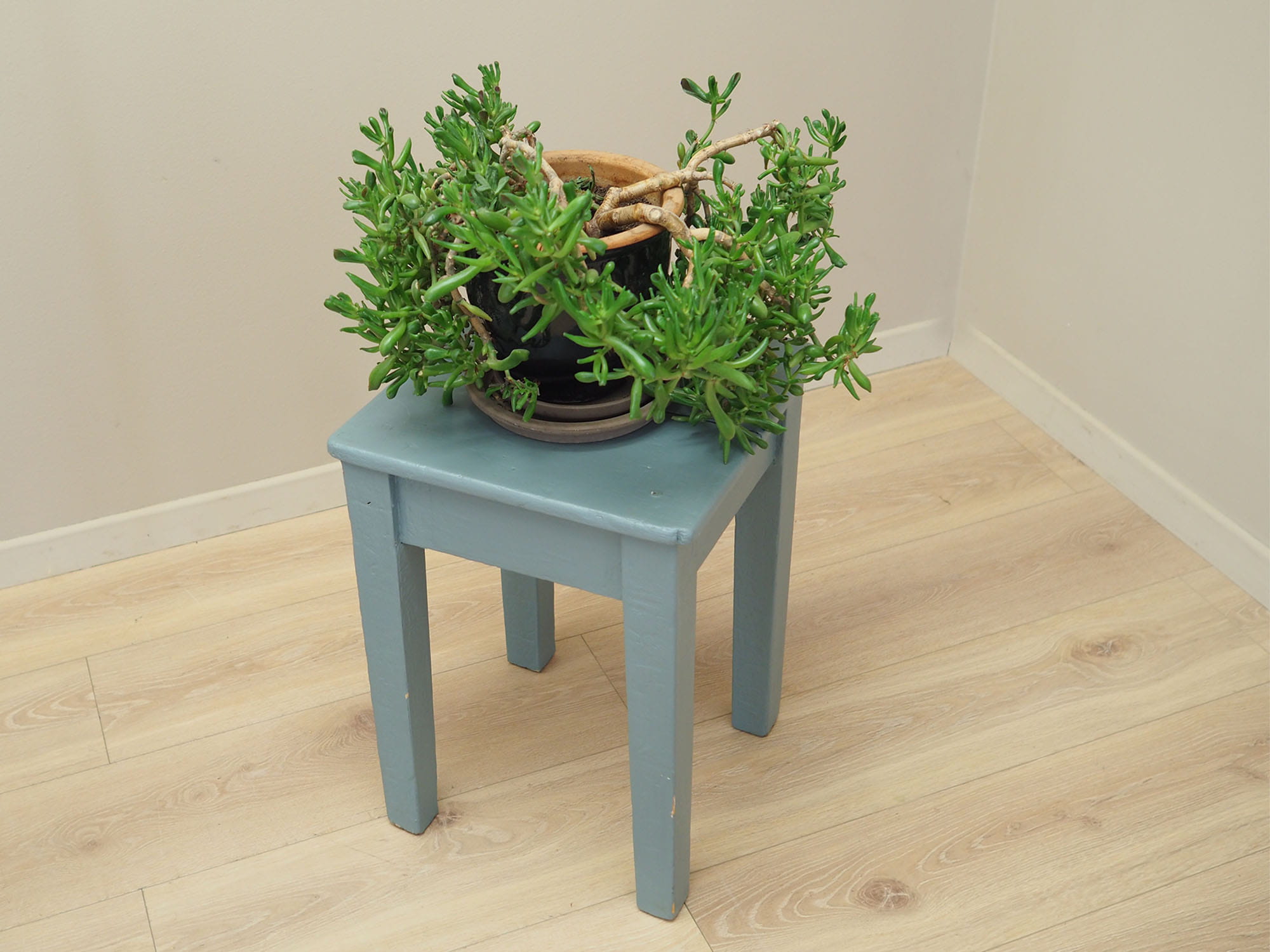 Stool Wood Gray 1950s