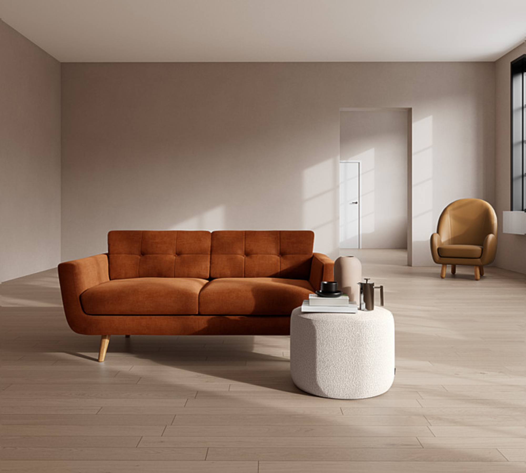 Vera Sofa 2-Sitzer Moss Rust