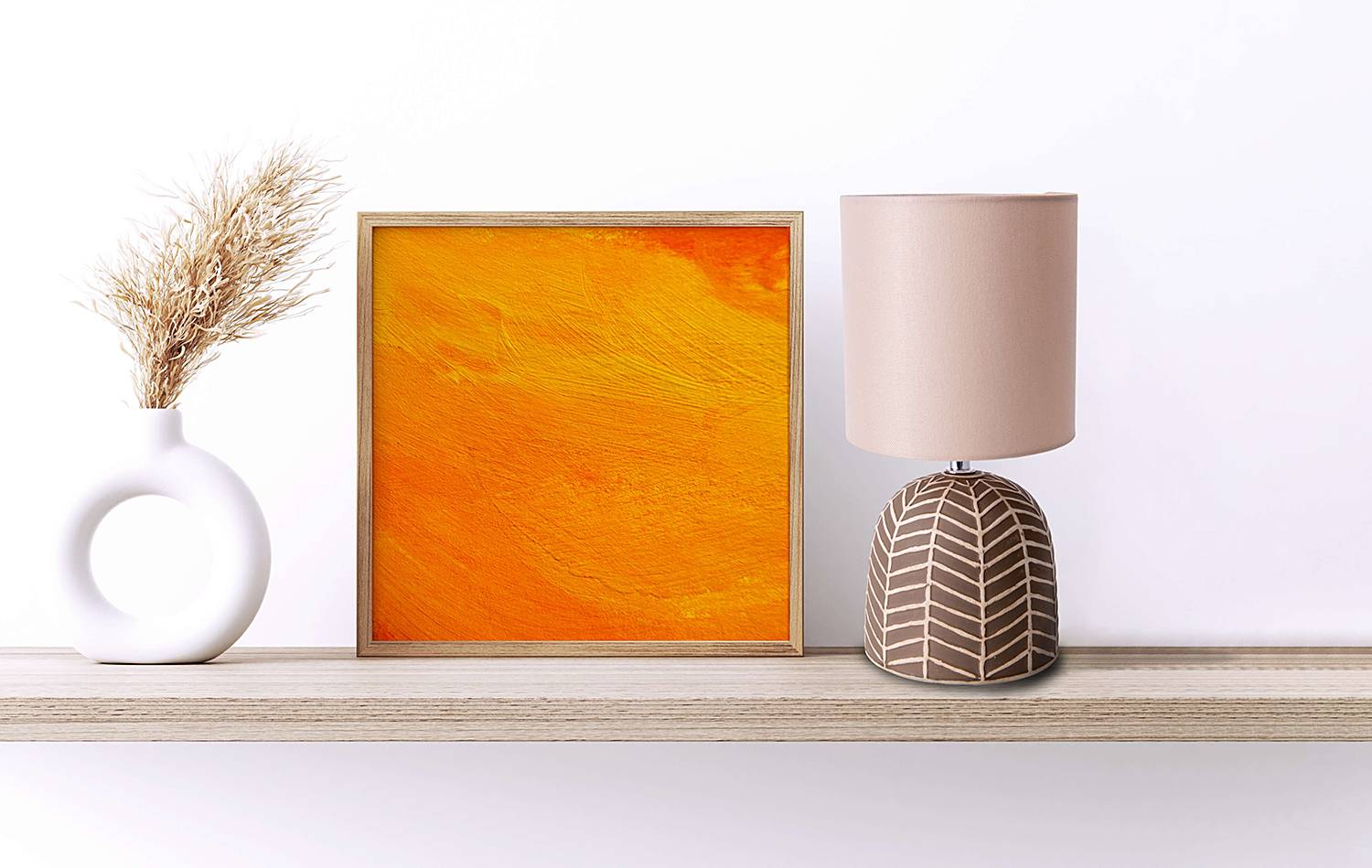 Folio Tischleuchte Eisen Leinen Beige