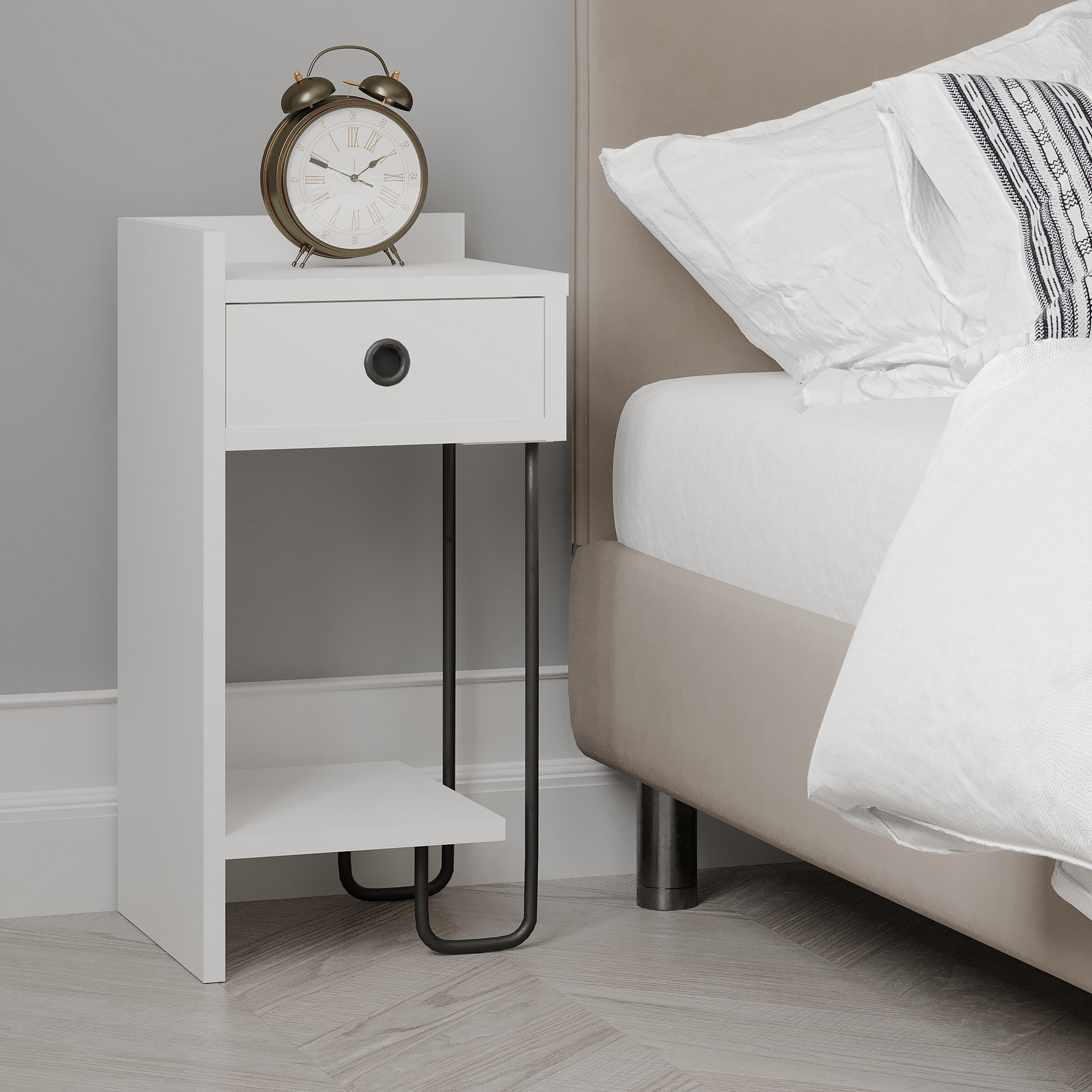 Sirius Bedside Table Left White