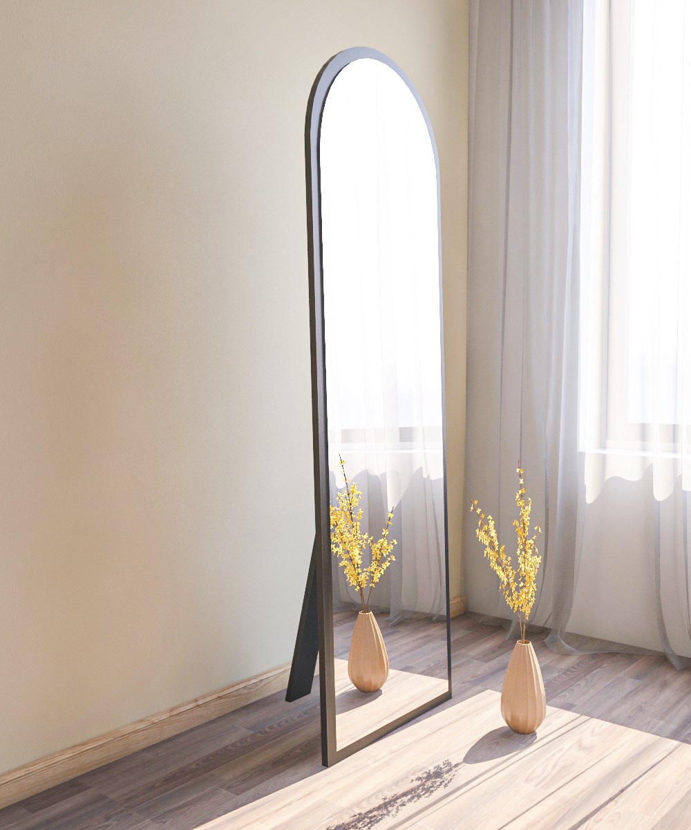 Emma Freestanding Mirror Black 50cm x 160cm