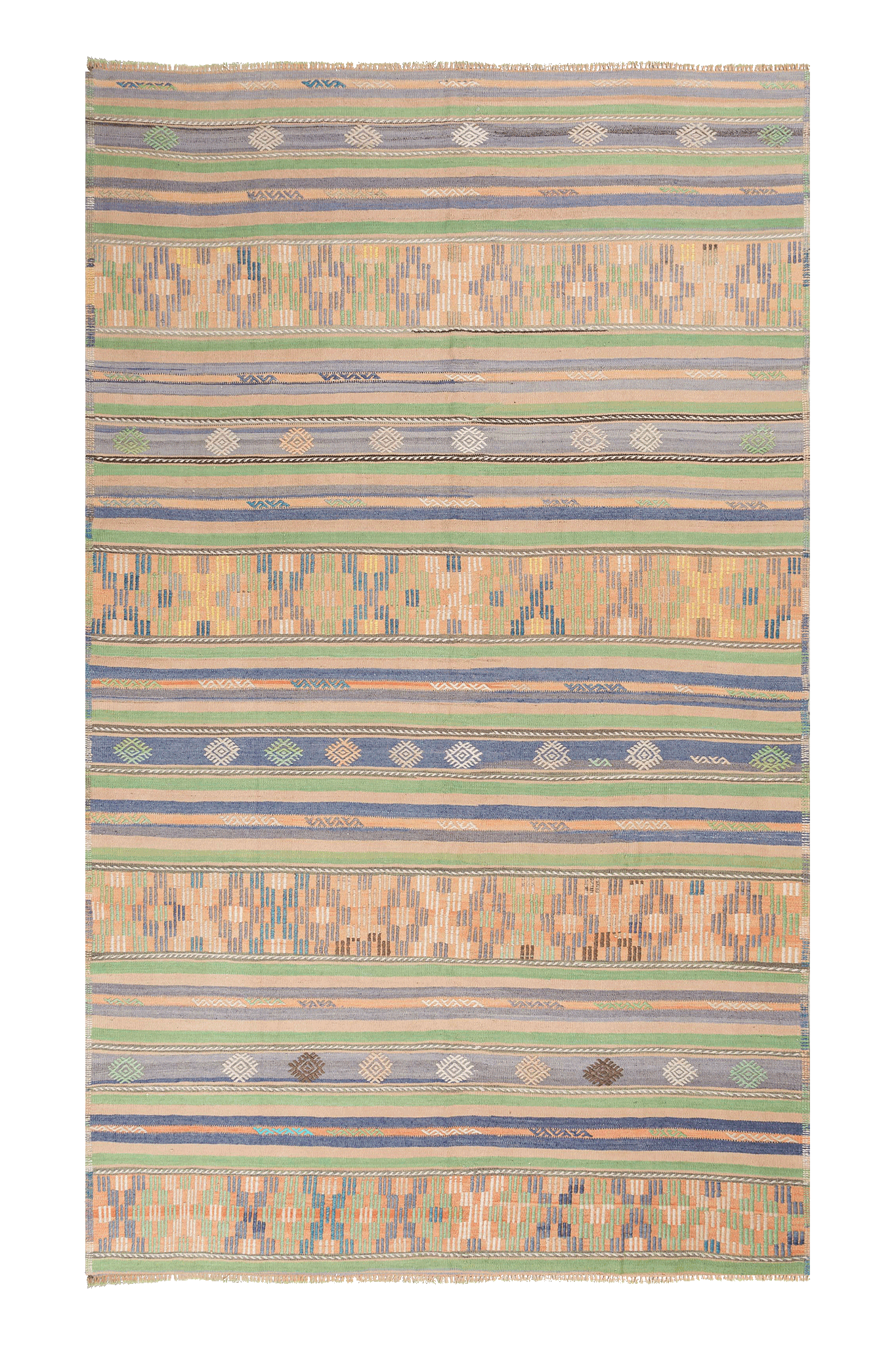 Vintage Kilim Teppich Wolle Mehrfarbig