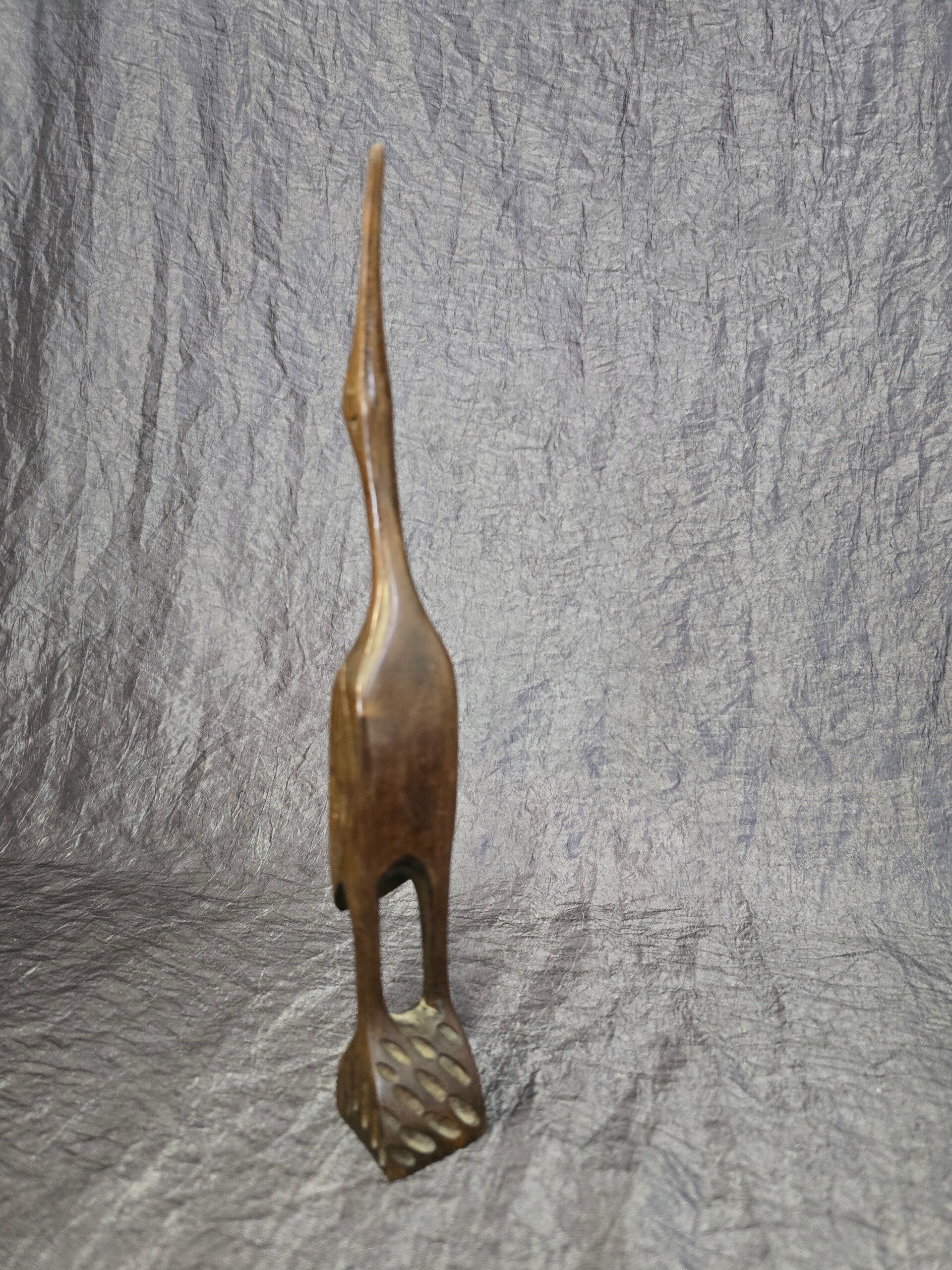 Vintage Reiherfigur Holz Natur