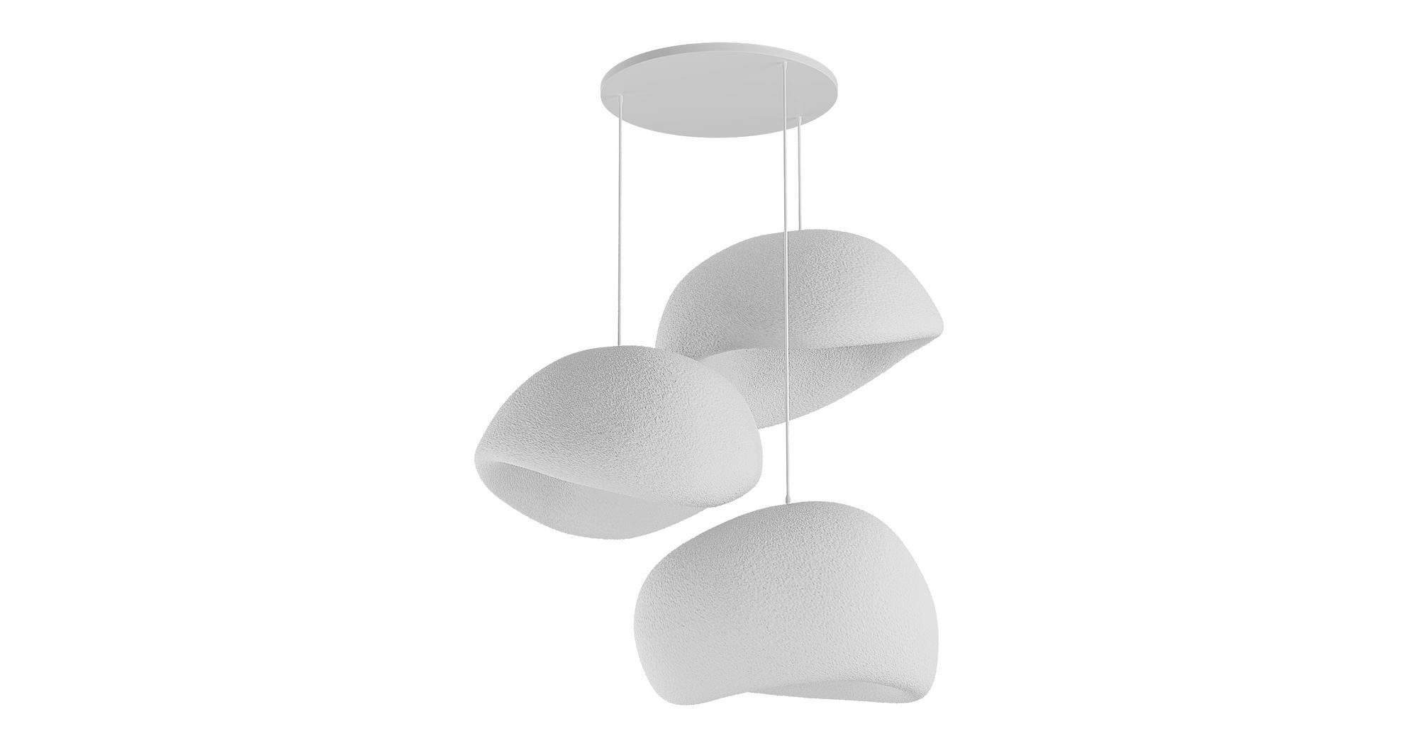 3-Flammig Wabi Sabi Sandhollows Pendelleuchte Weiß