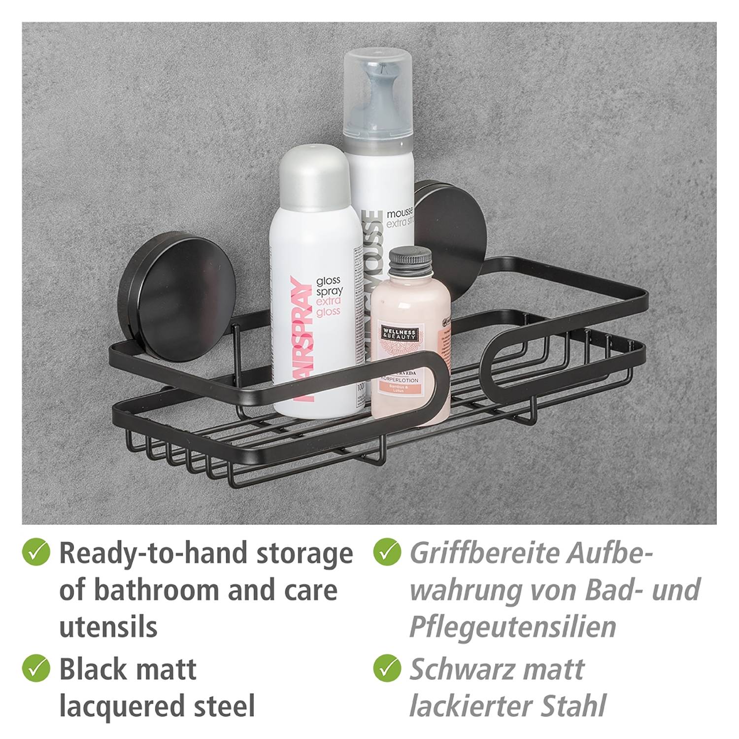 Static-Loc Wall shelf Pavia Steel Black