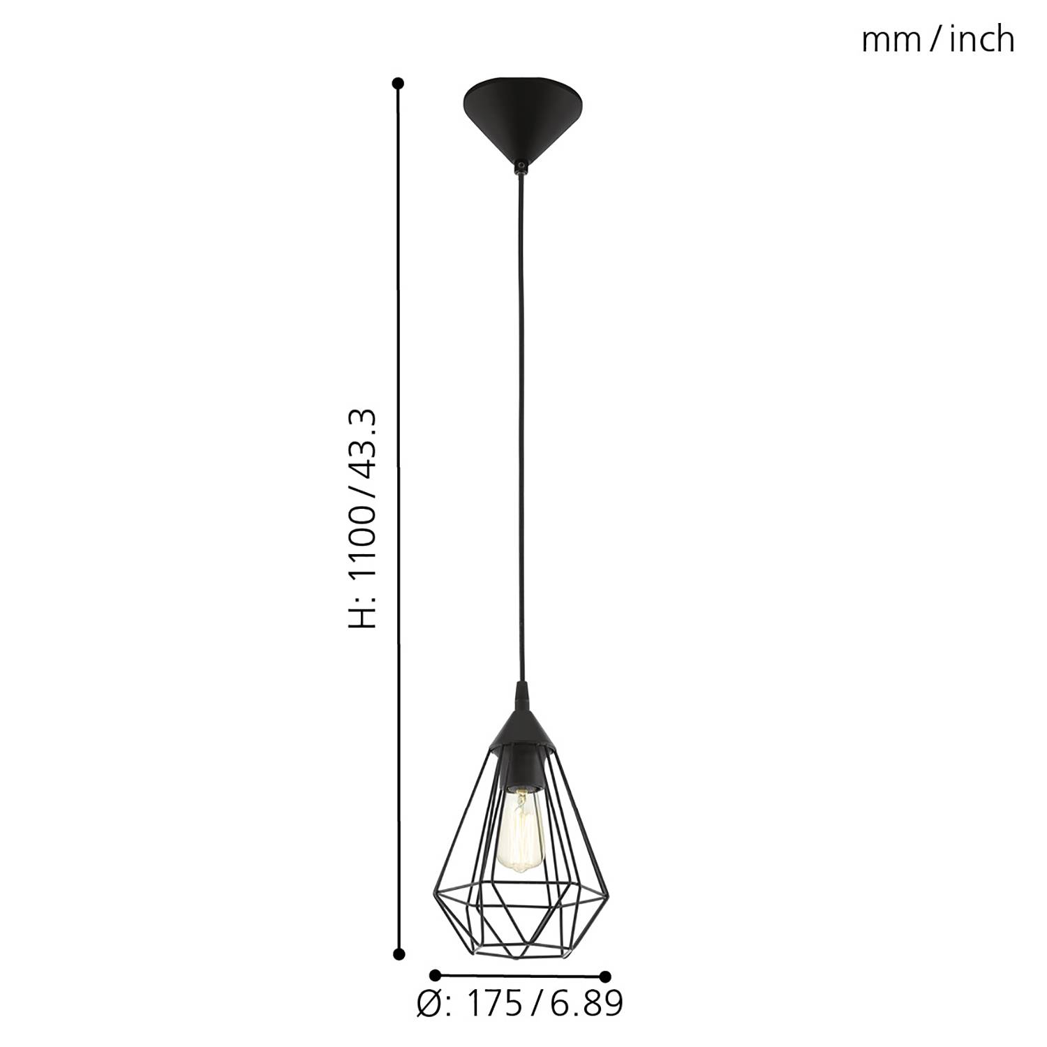 Tarbes II Pendant Lamp Steel Plastic 1-light
