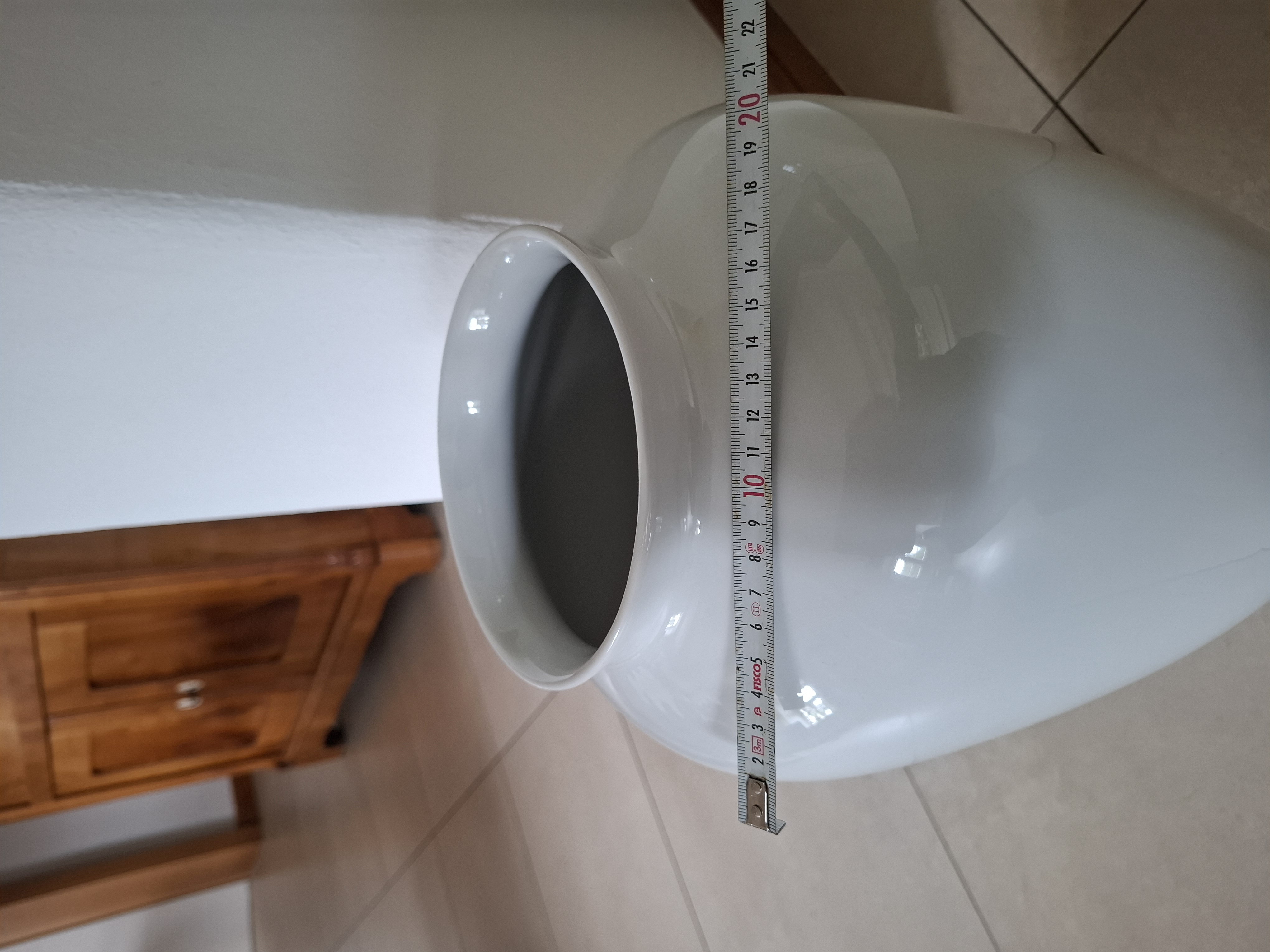 Bodenvase Porzellan Weiß
