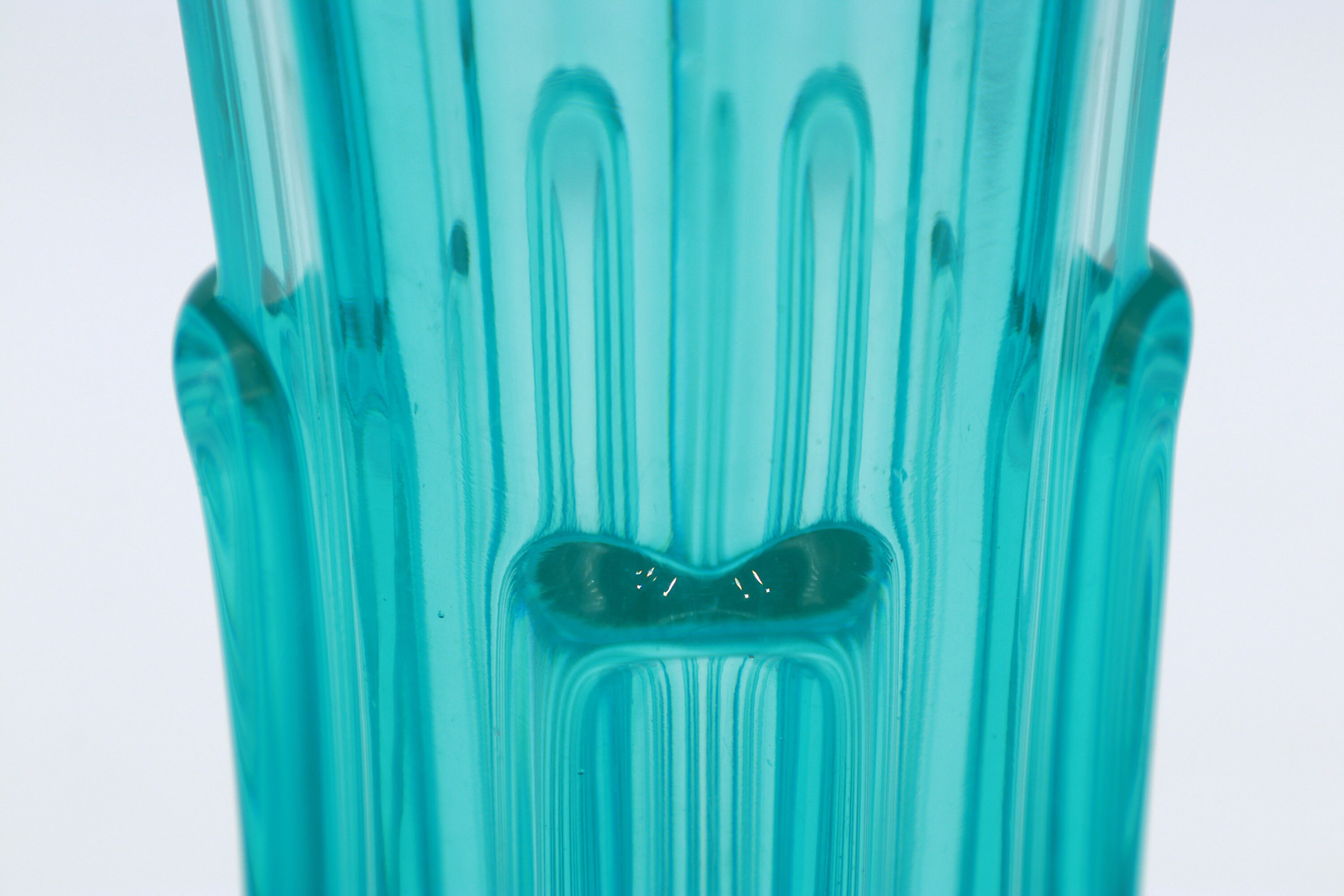 Vintage Vase Glass Turquoise 1958