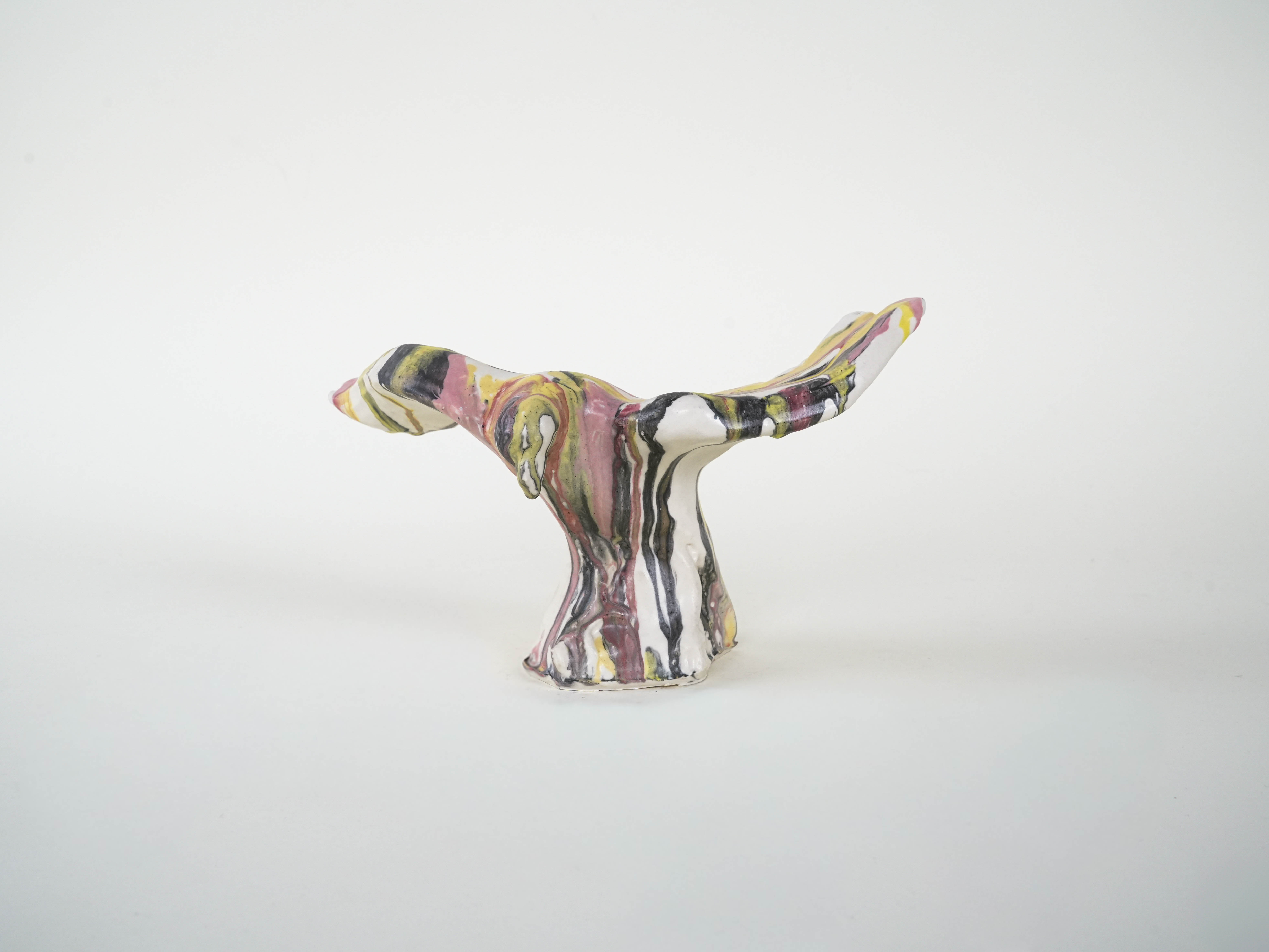 Keramikvogel-Skulptur Mehrfarbig 1970er Jahre