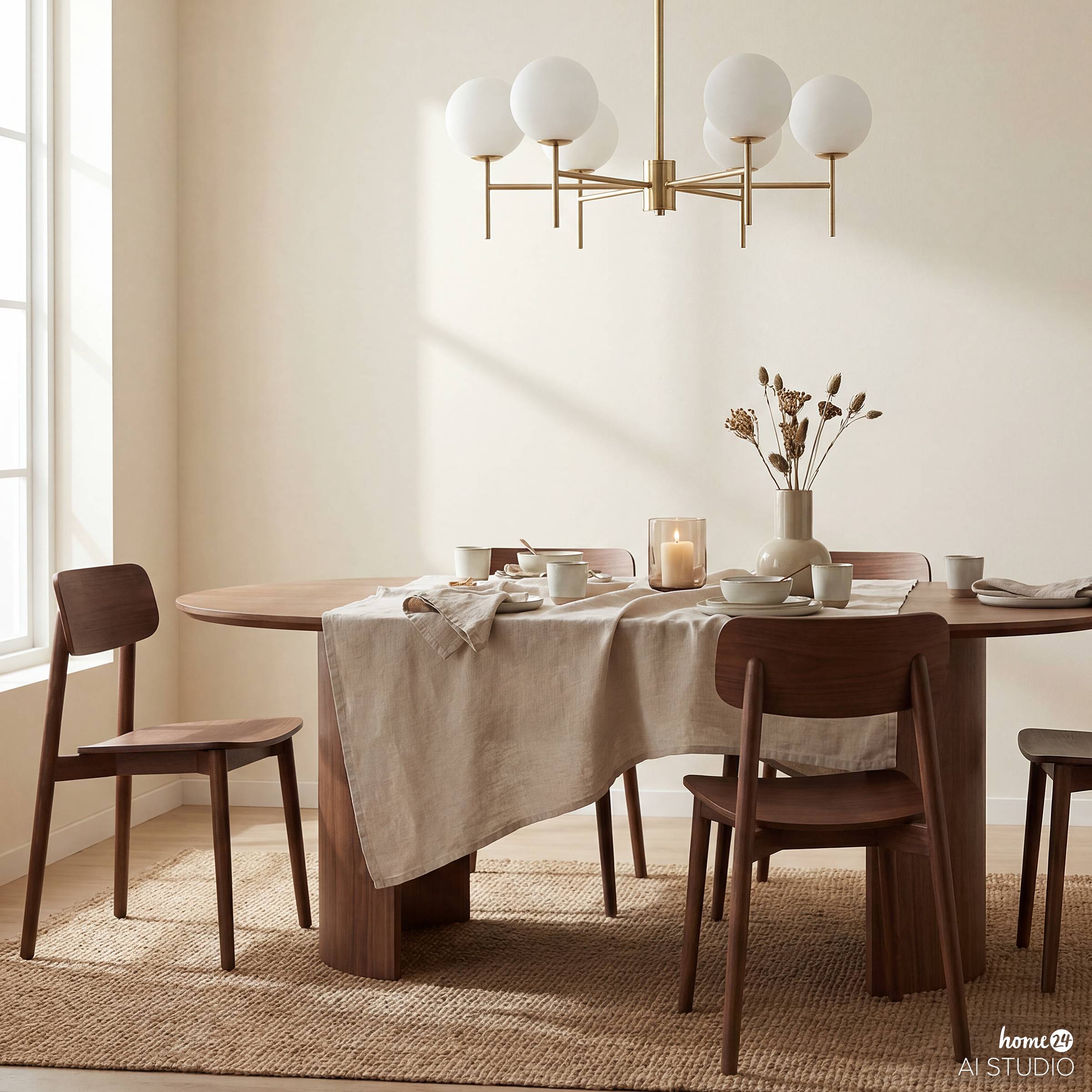 ELYRO Ceiling Light 6-Light Opal Glass Brass