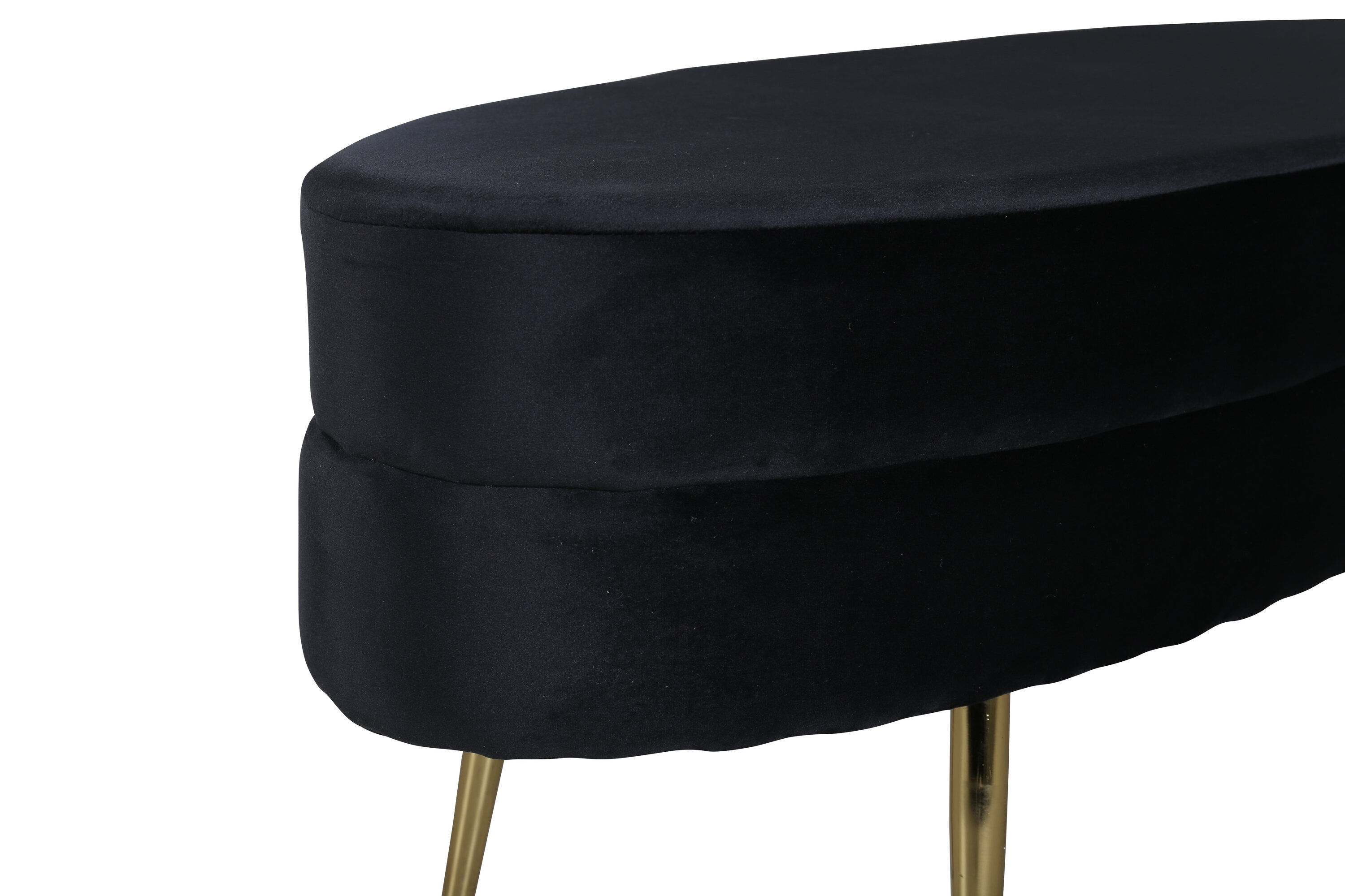 Otto Pouf Brass Velvet Black