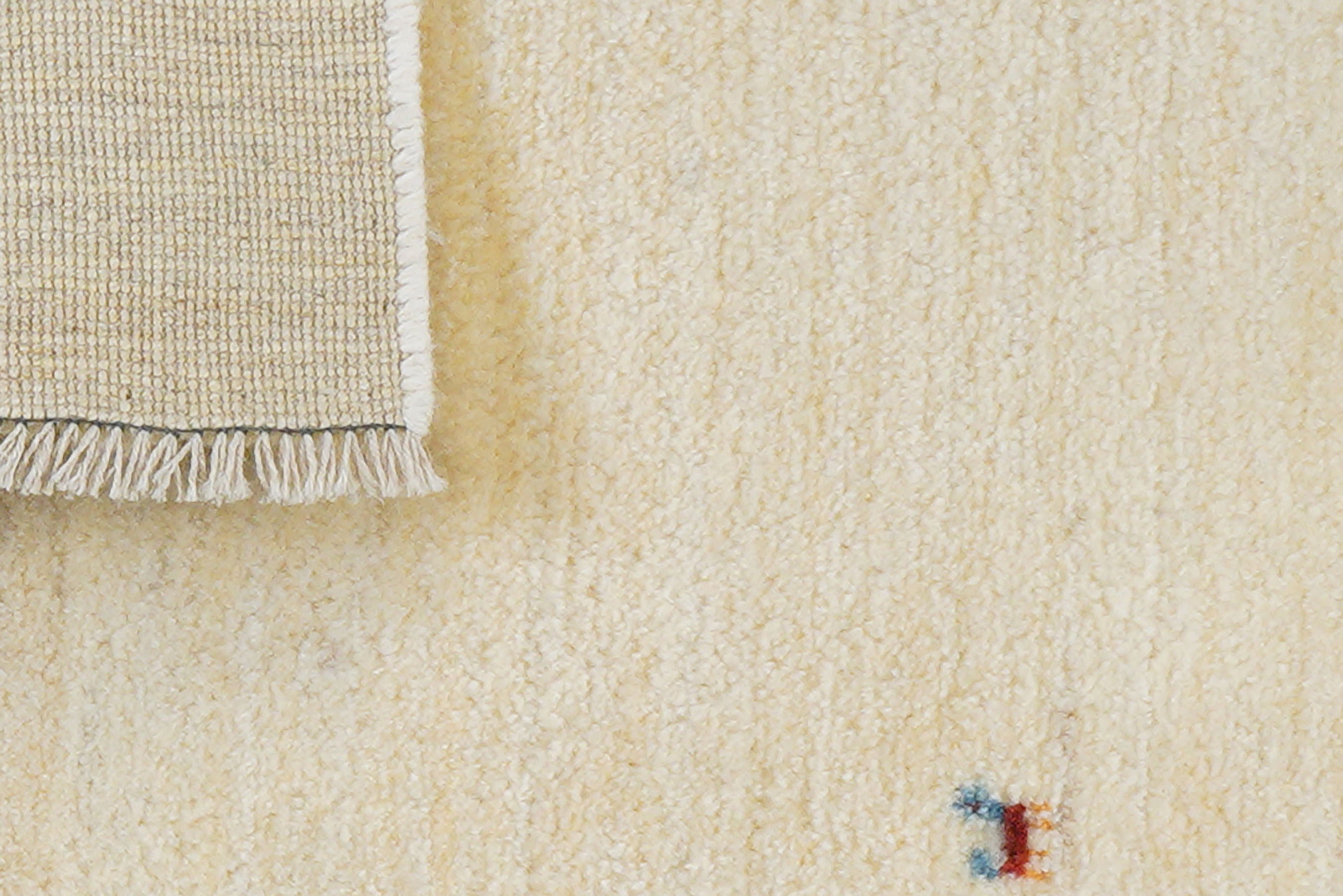 Gabbeh Teppich Wolle Beige