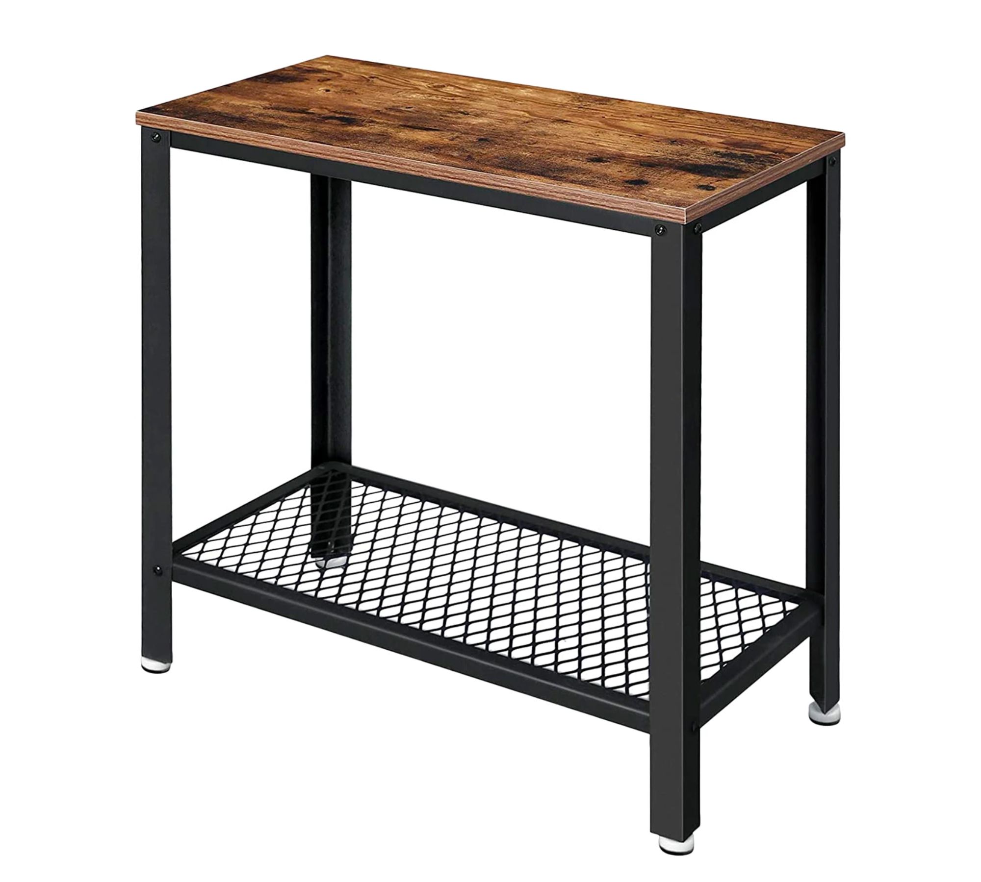 Beistelltisch Holz Metall Schwarz Braun