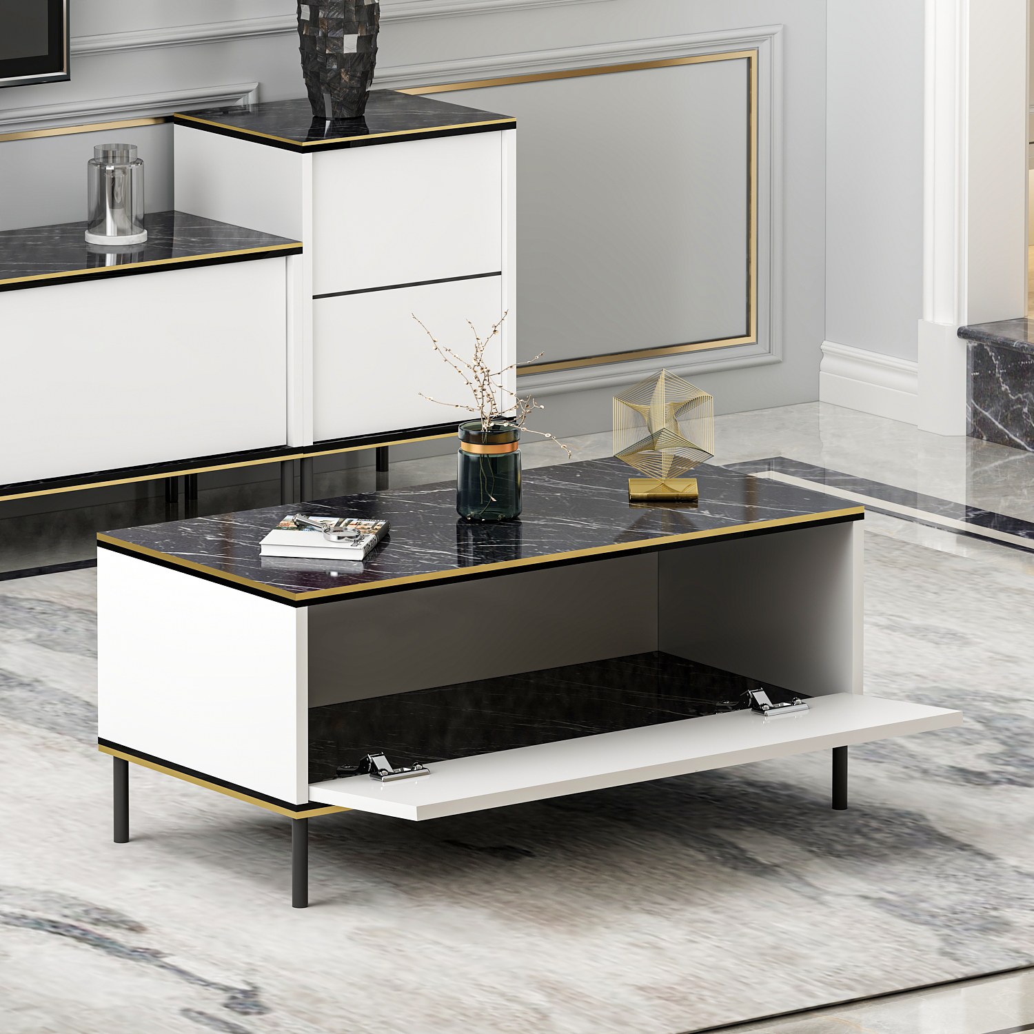 Imaj Coffee table wood veneer White