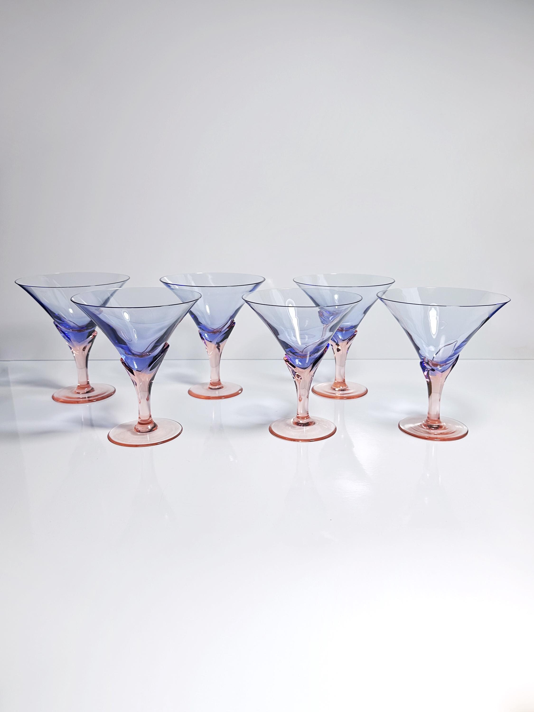 6x Vintage Postmodern Modell Vogue Glas 1990er Jahre