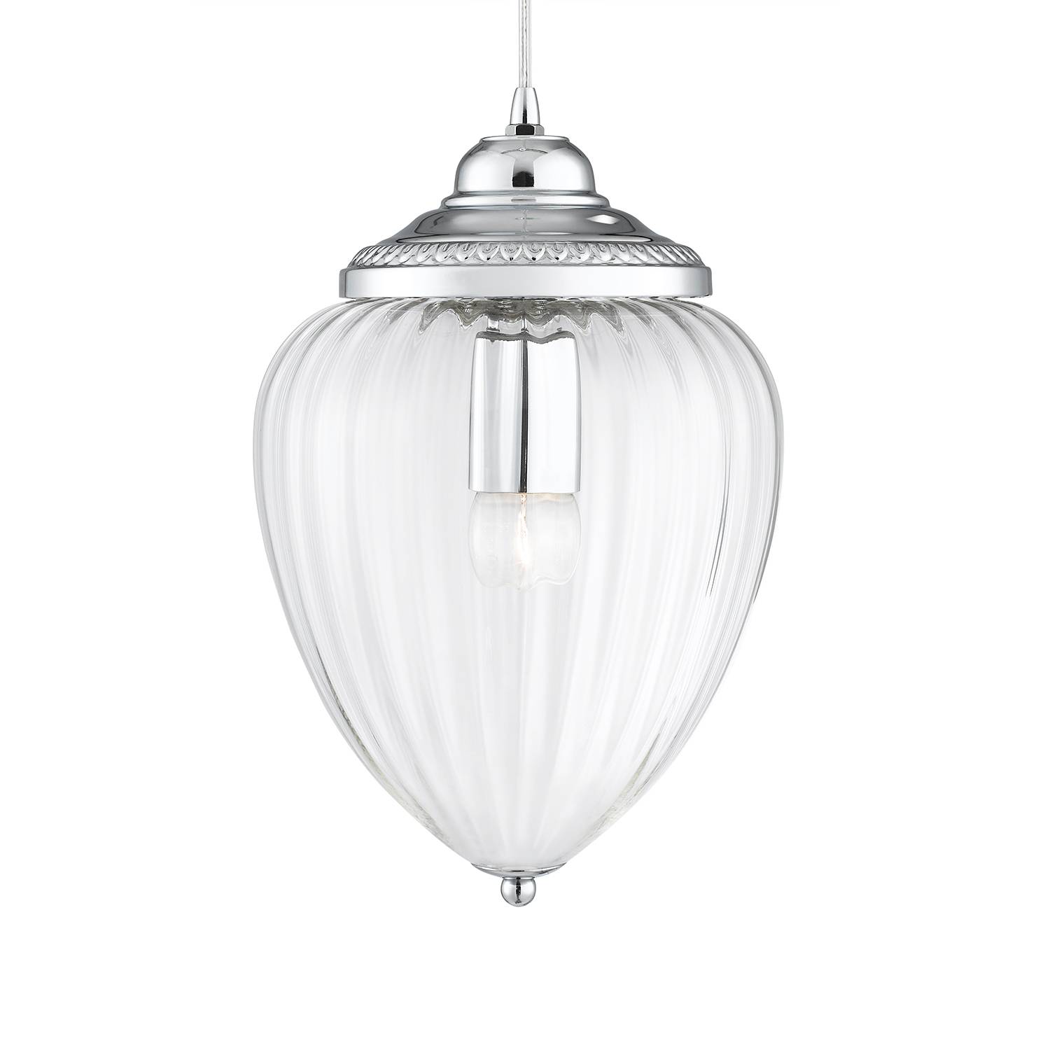 Pineapple I Pendant Lamp Clear Glass Steel 1-Light