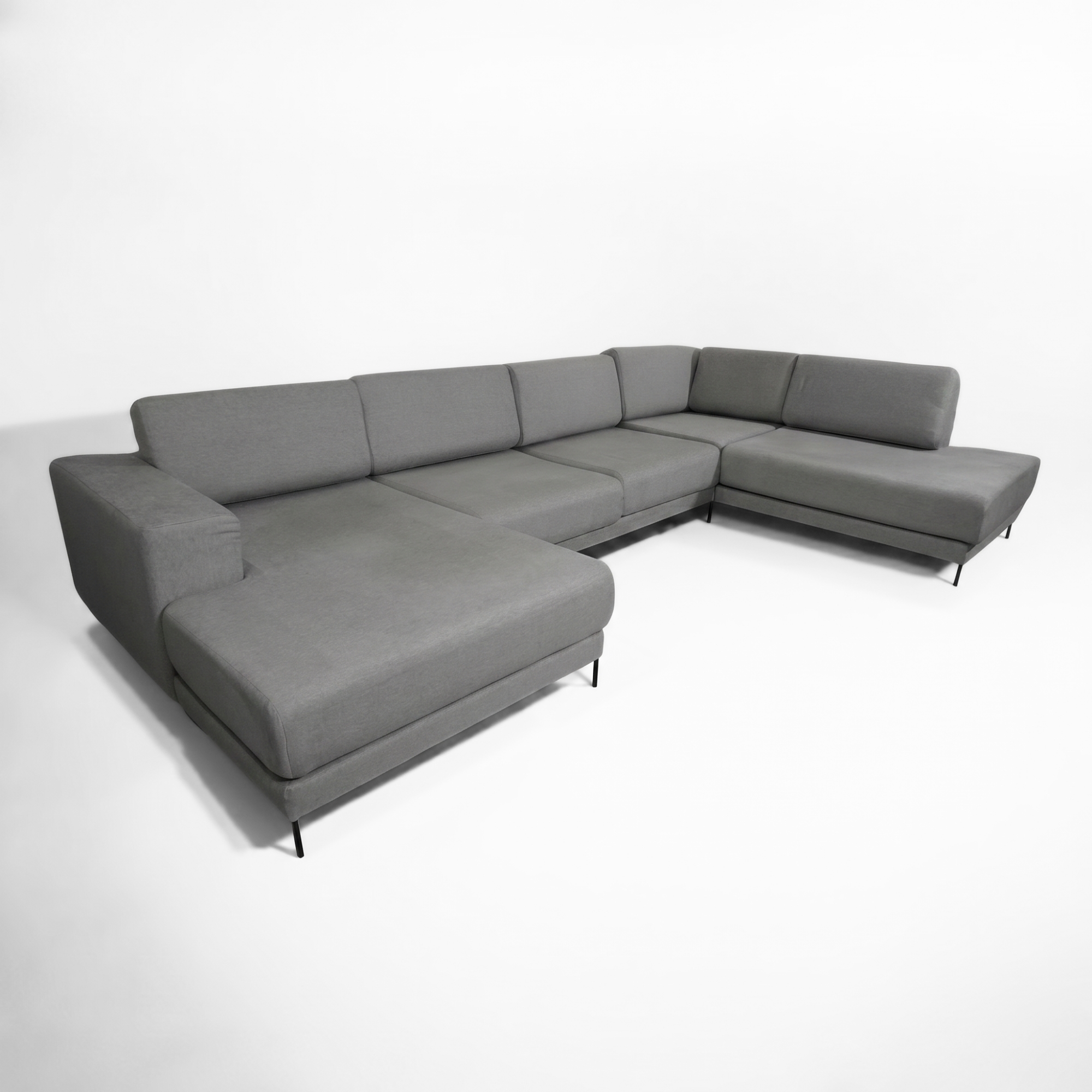 Tyme Sofa Landscape With Récamiere Fine Fabric Slate Grey