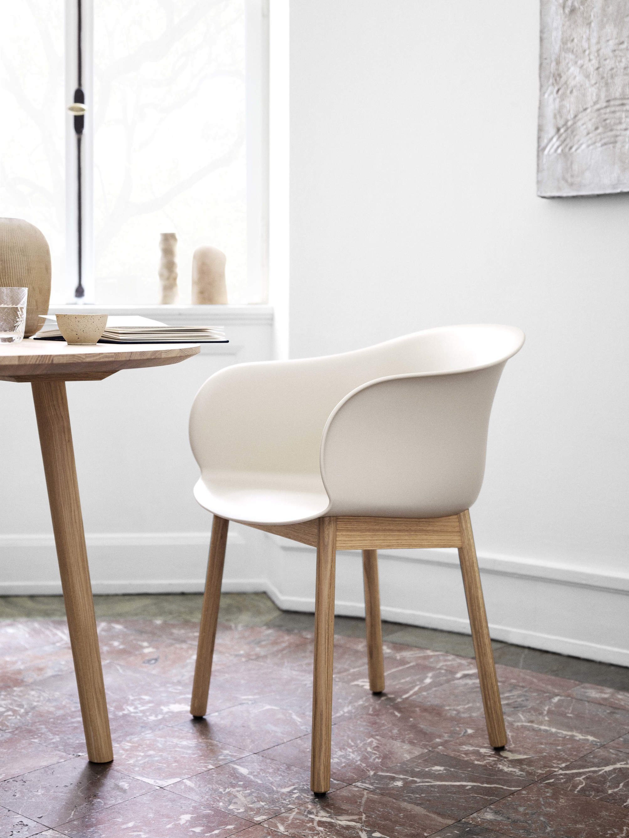 JH30 Elefy Stuhl Eiche Plastik Beige